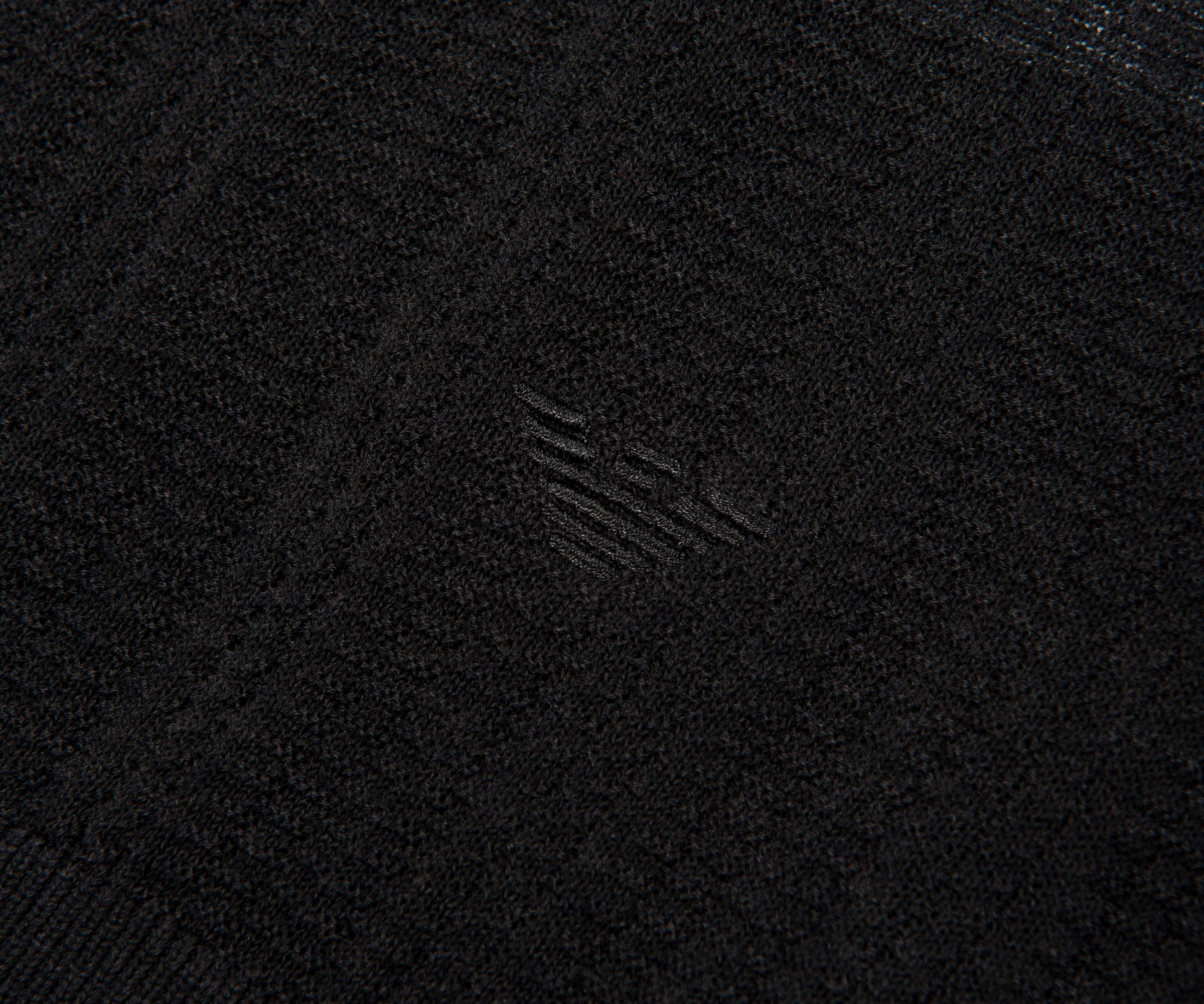 Armani Dark Grey Waffle 1/4 Zip Knitted Polo - Image 4