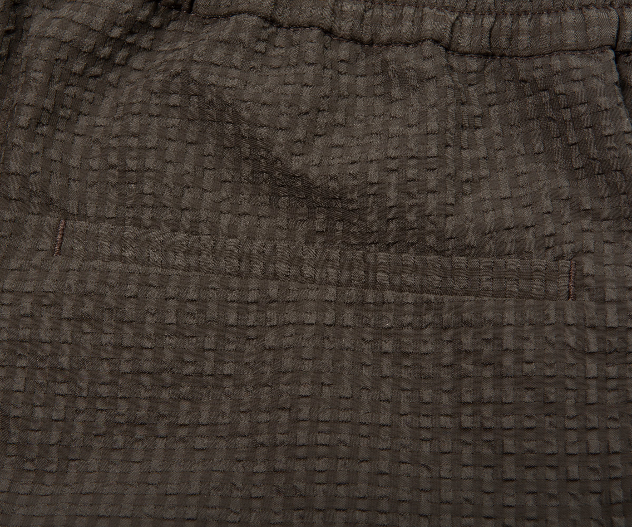 Armani Khaki Icon Checkered Crimp Shorts - Image 3