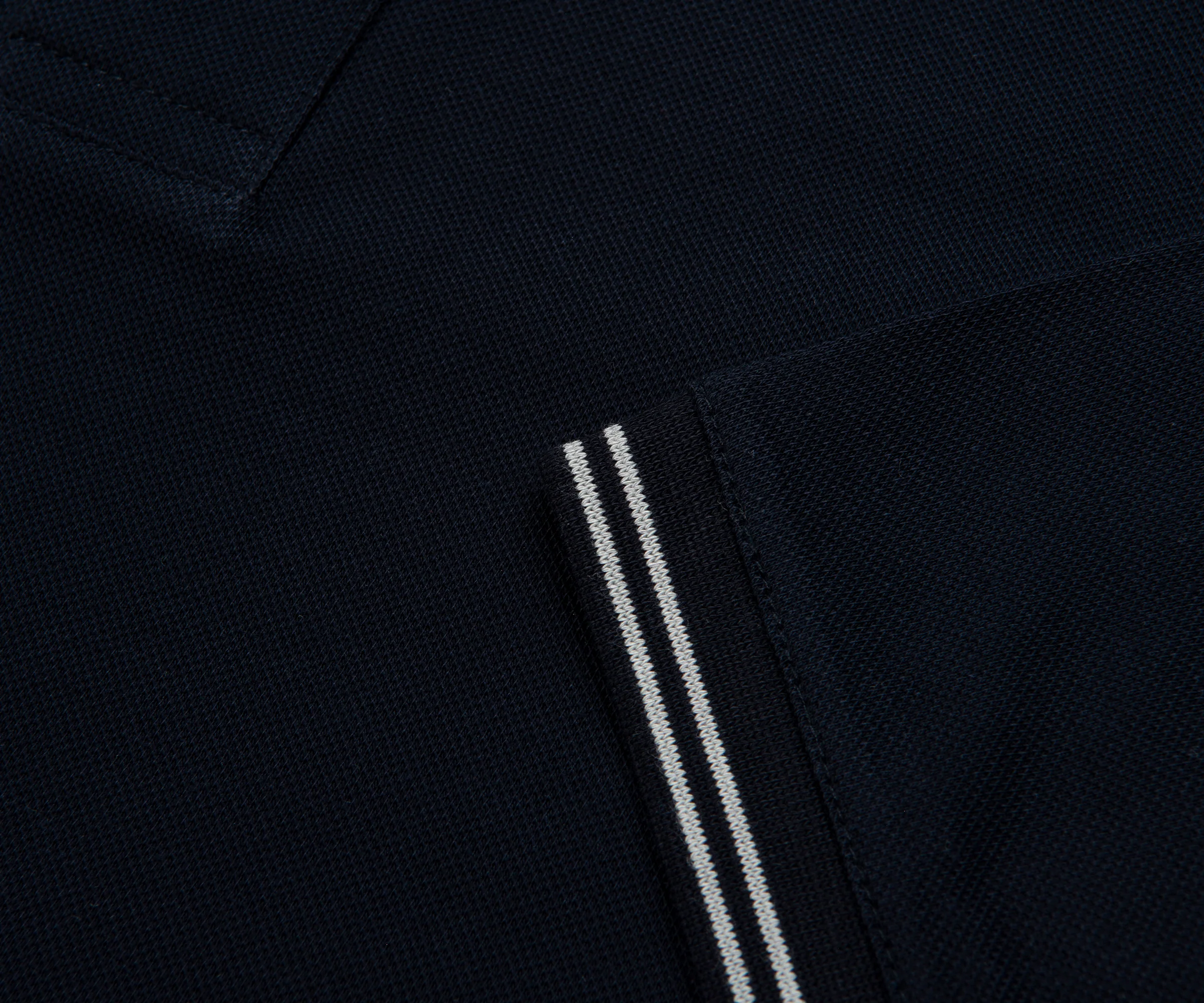 Armani Navy Collar Logo Trim Polo - Image 5