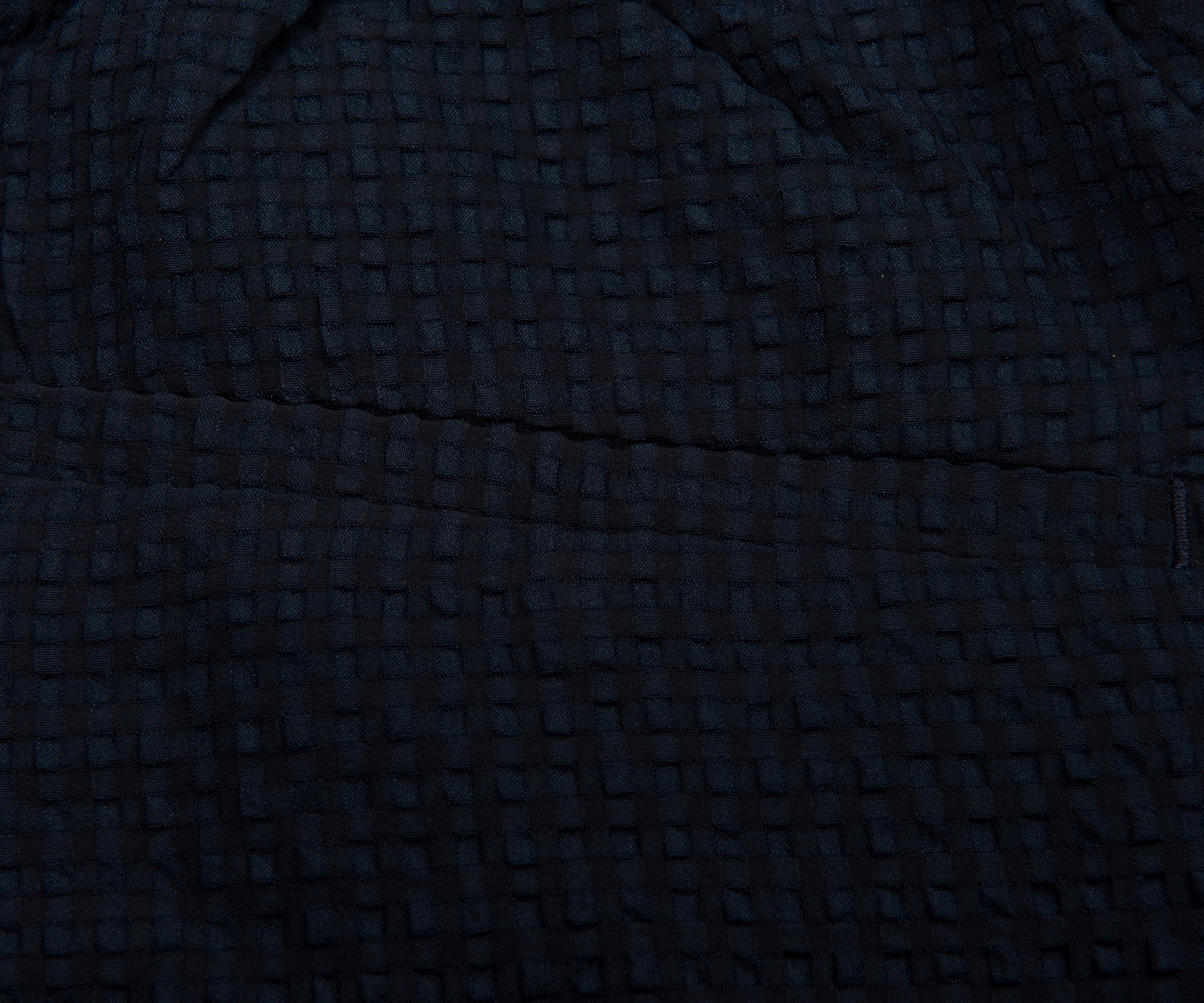 Armani Navy Icon Checkered Crimp Shorts - Image 3