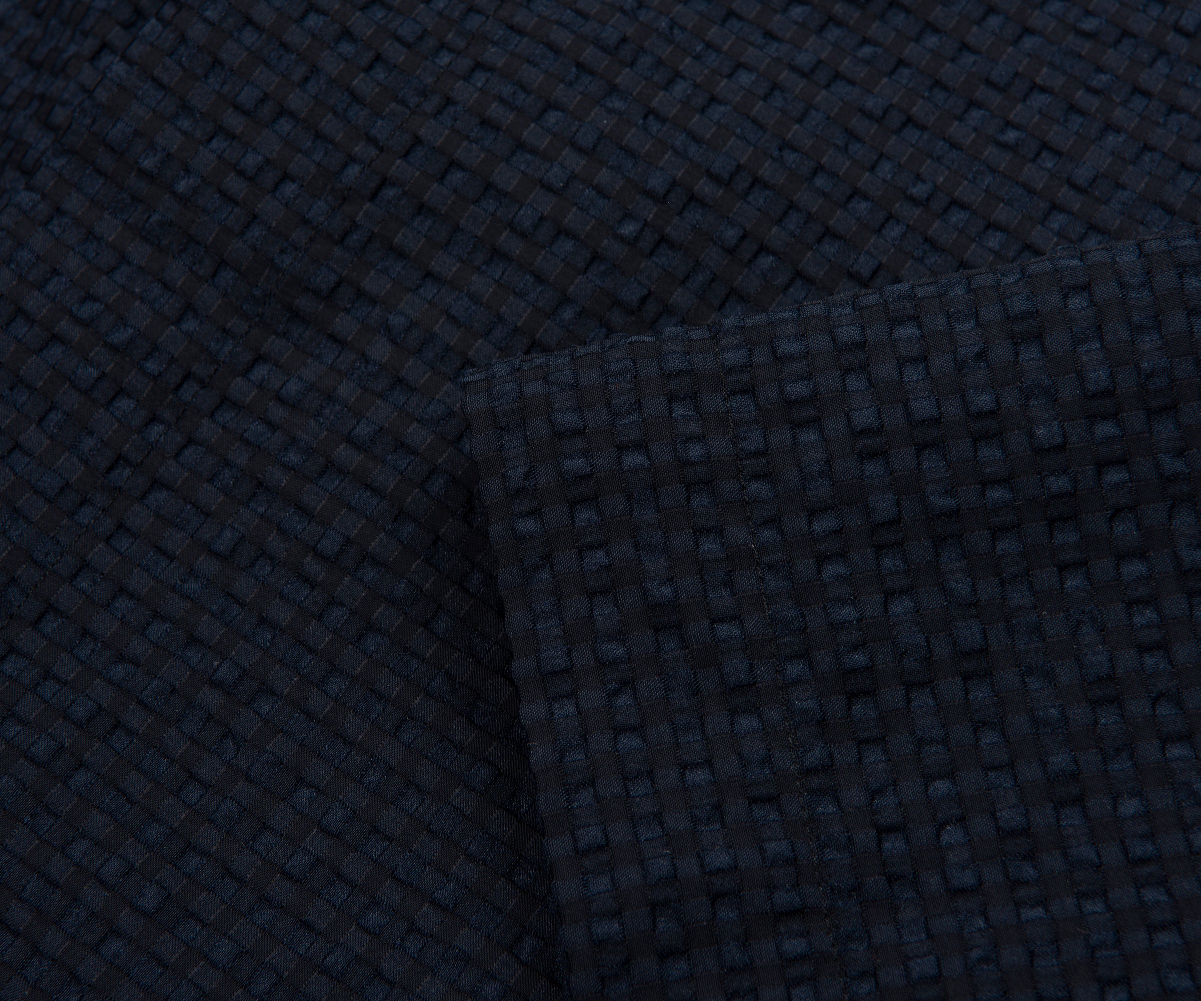 Armani Navy Icon Checkered Crimp SS Shirt - Image 4