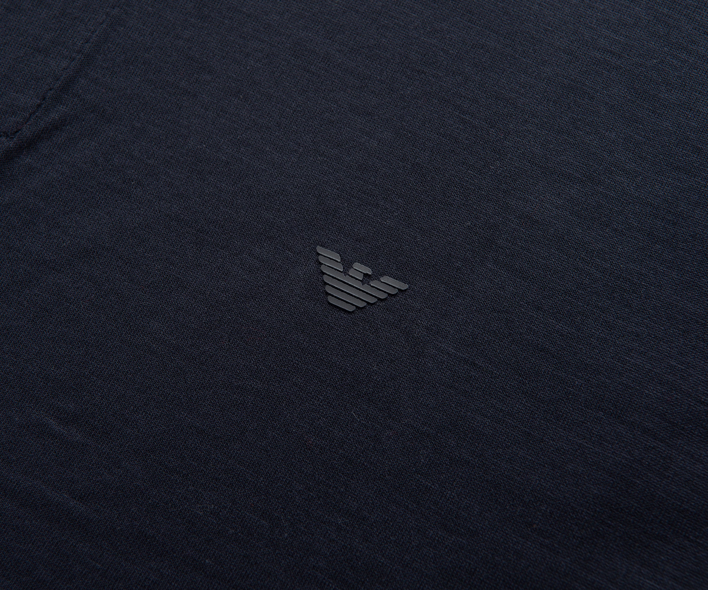 Armani Navy Travel Essential Zip Polo - Image 3