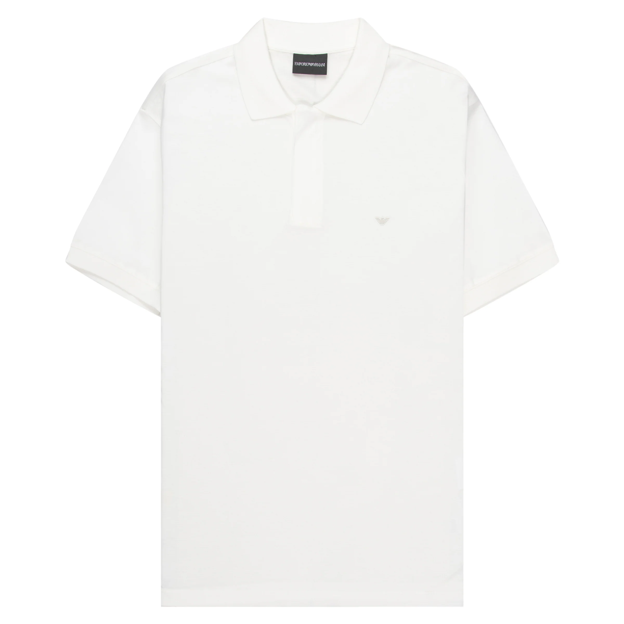 Armani White Travel Essential Zip Polo