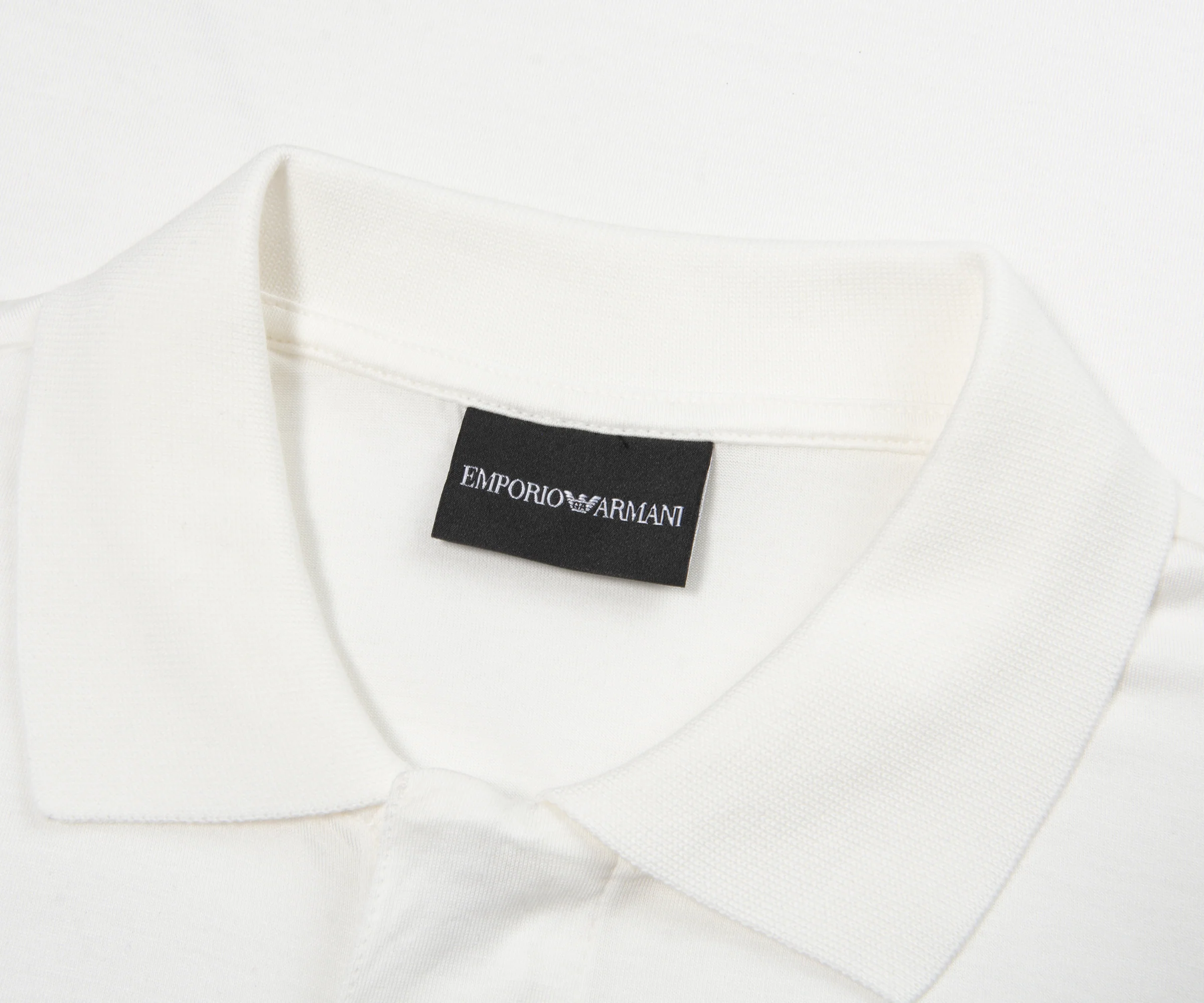 Armani White Travel Essential Zip Polo - Image 2