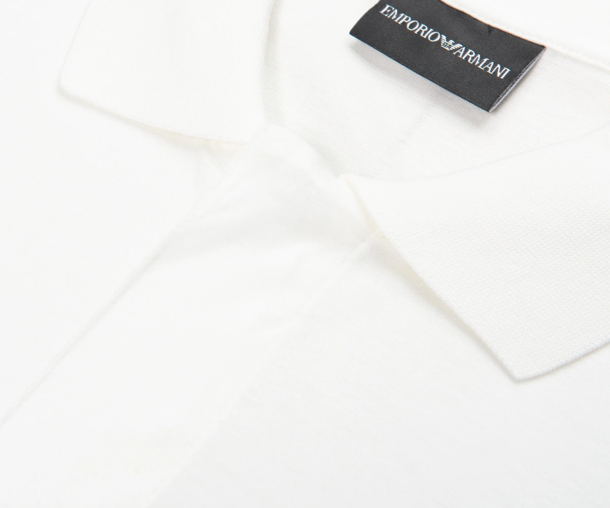 Armani White Travel Essential Zip Polo - Image 3