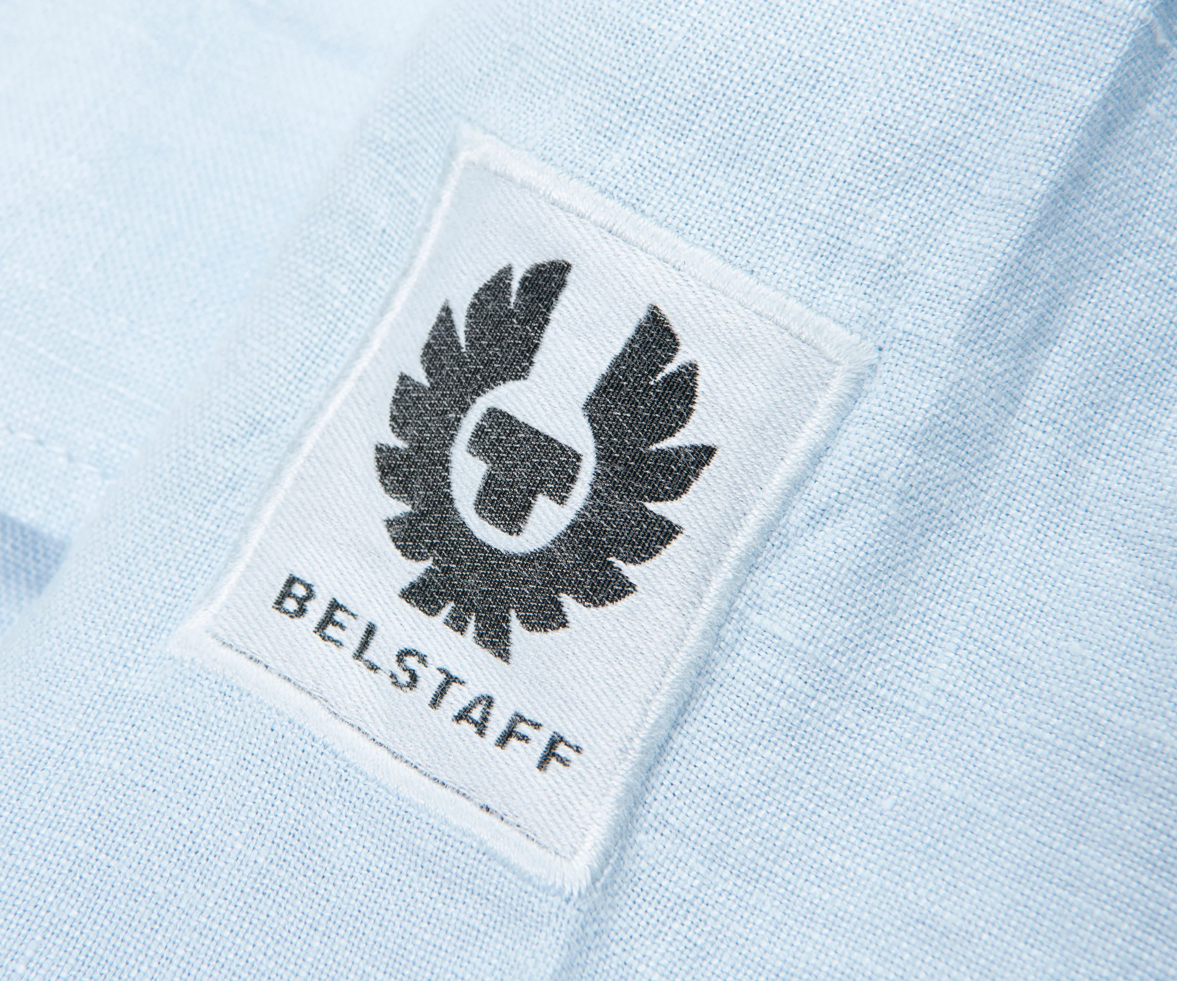 Belstaff Sky Blue Scale SS Linen Shirt - Image 4