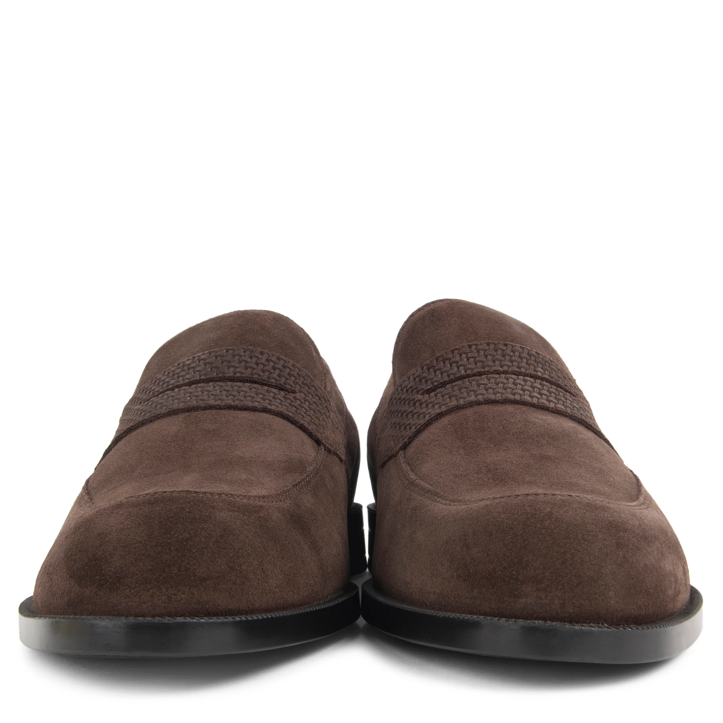 Boss Brown Tayil Suede Textured Loafers - Image 3