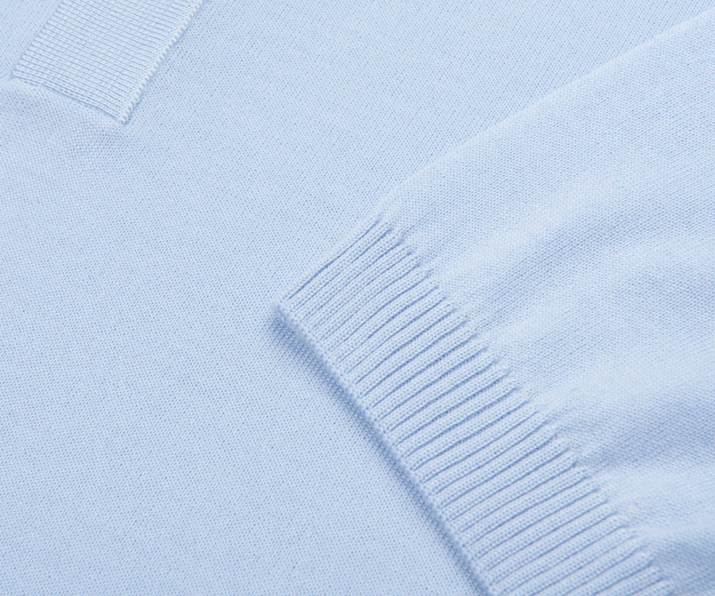 Boss H Nolano Light Blue Knitted SS Polo - Image 4