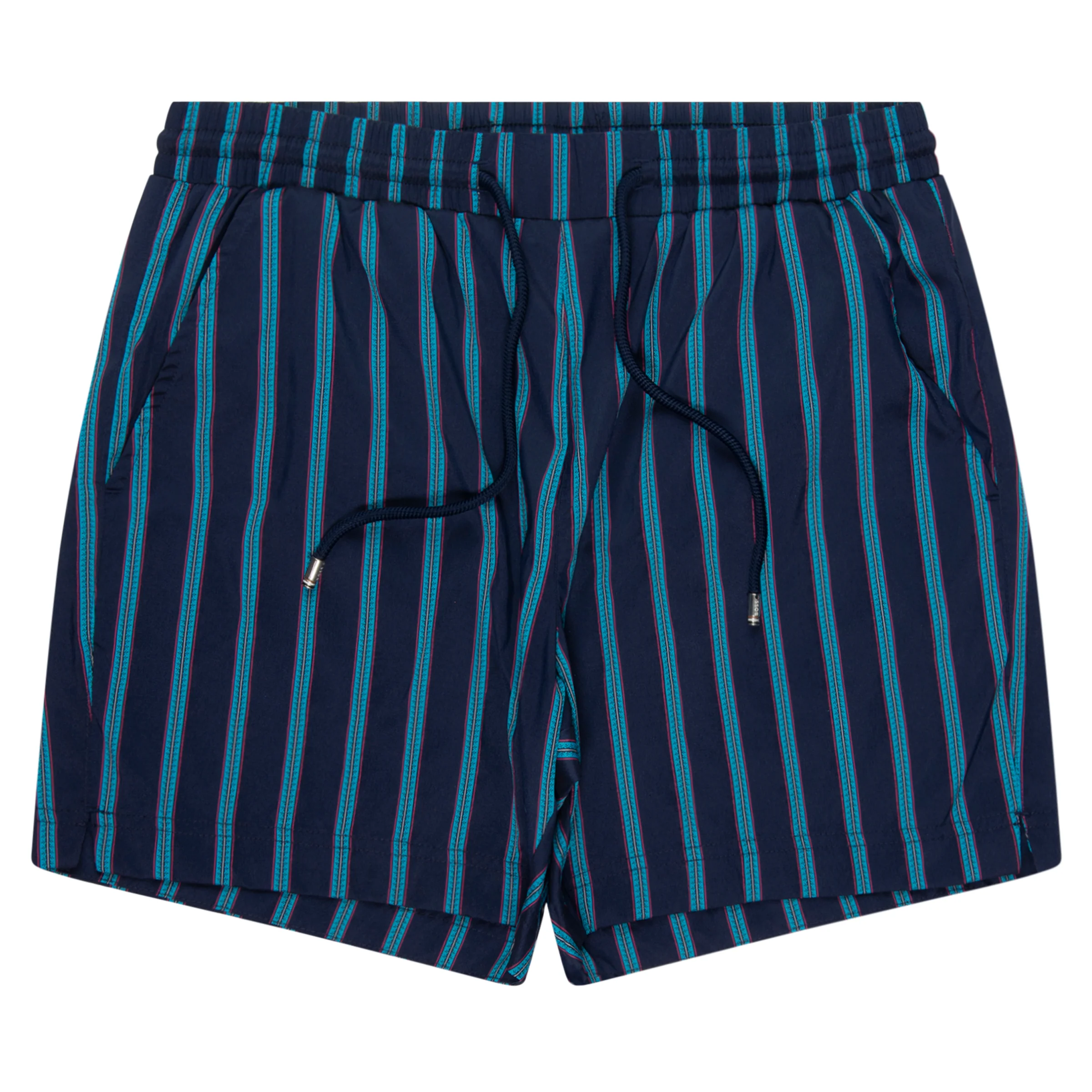 Boss Navy Sautner Pink Stripe Swim Shorts