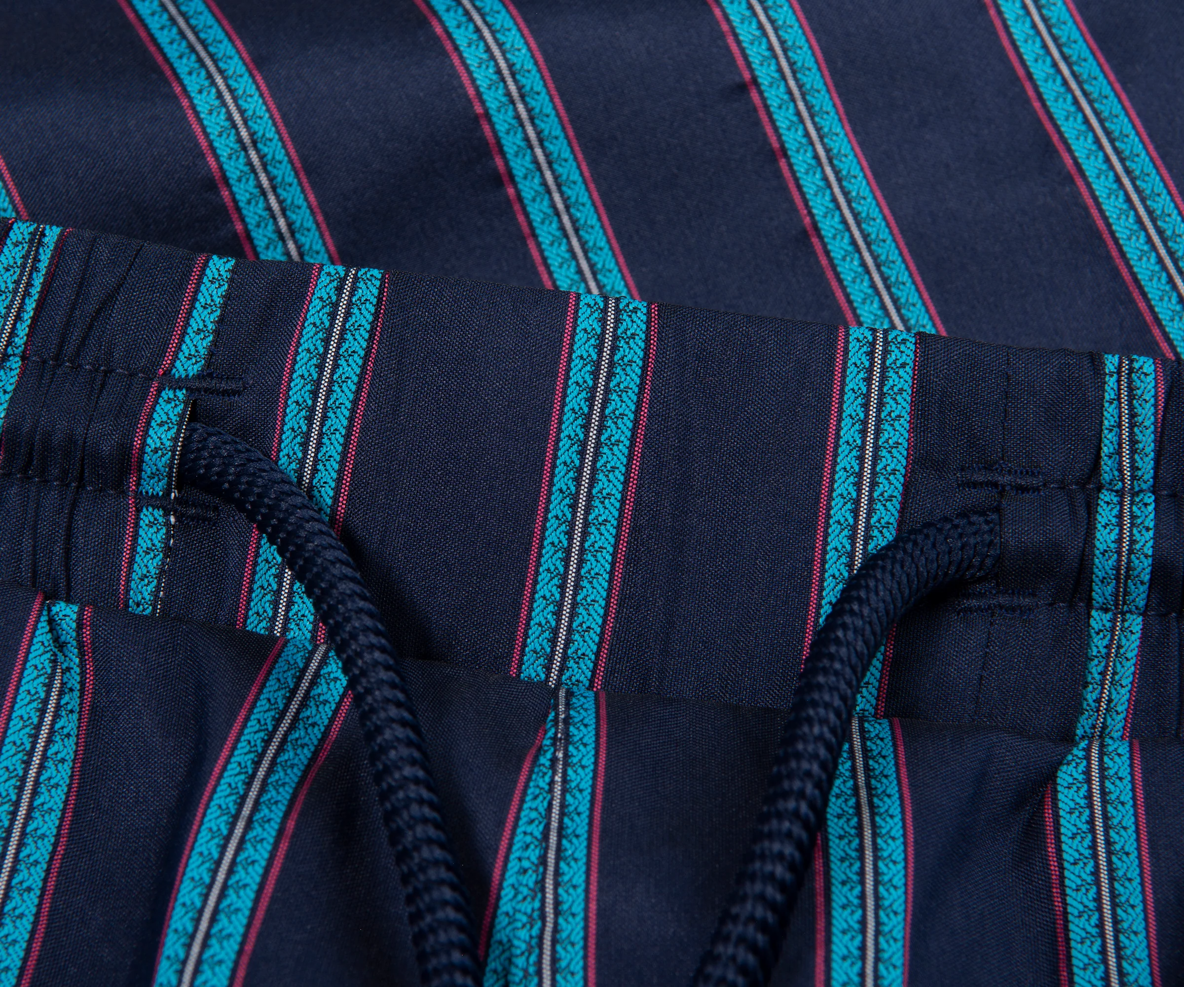 Boss Navy Sautner Pink Stripe Swim Shorts - Image 2