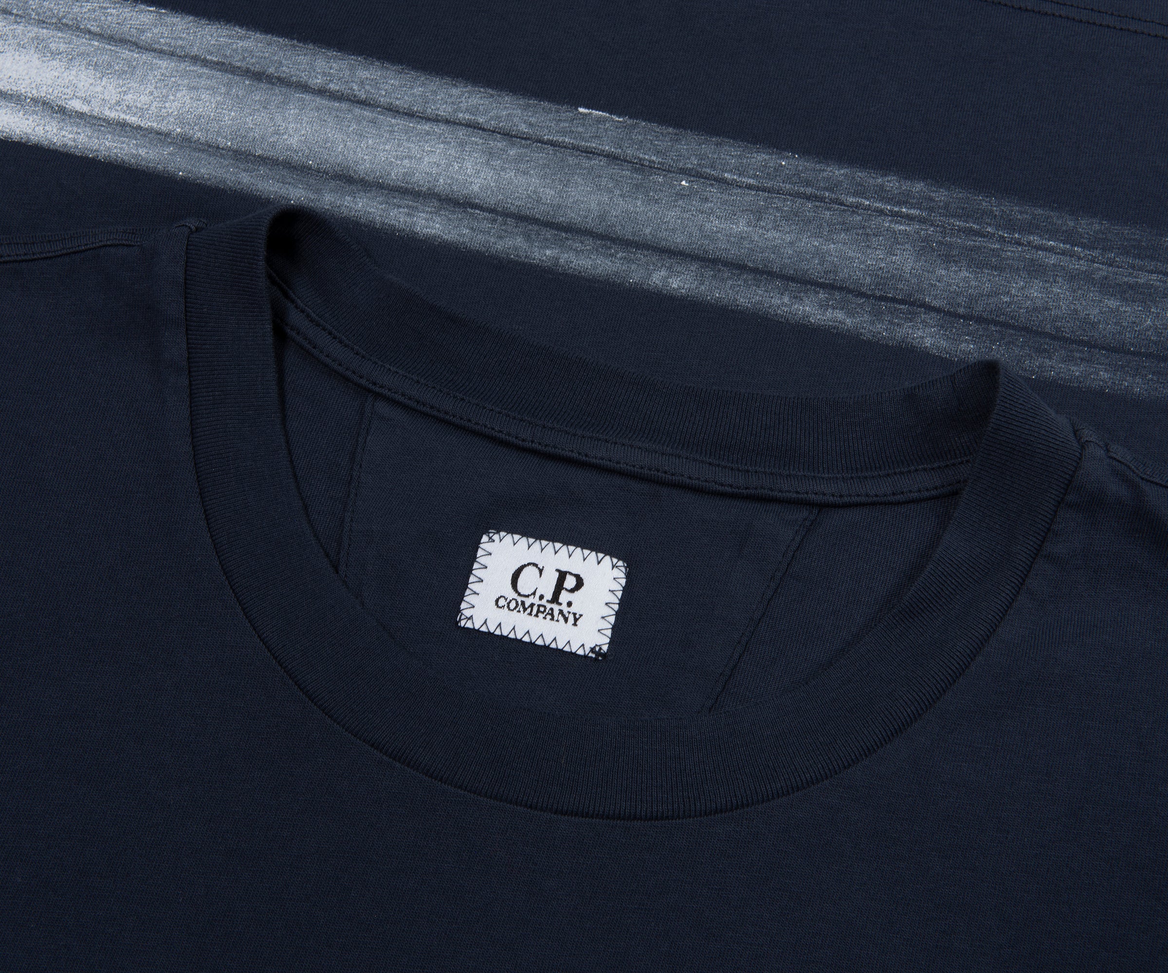 C.P. Midnight Navy Paint Brush Swipe Logo T-Shirt - Image 3