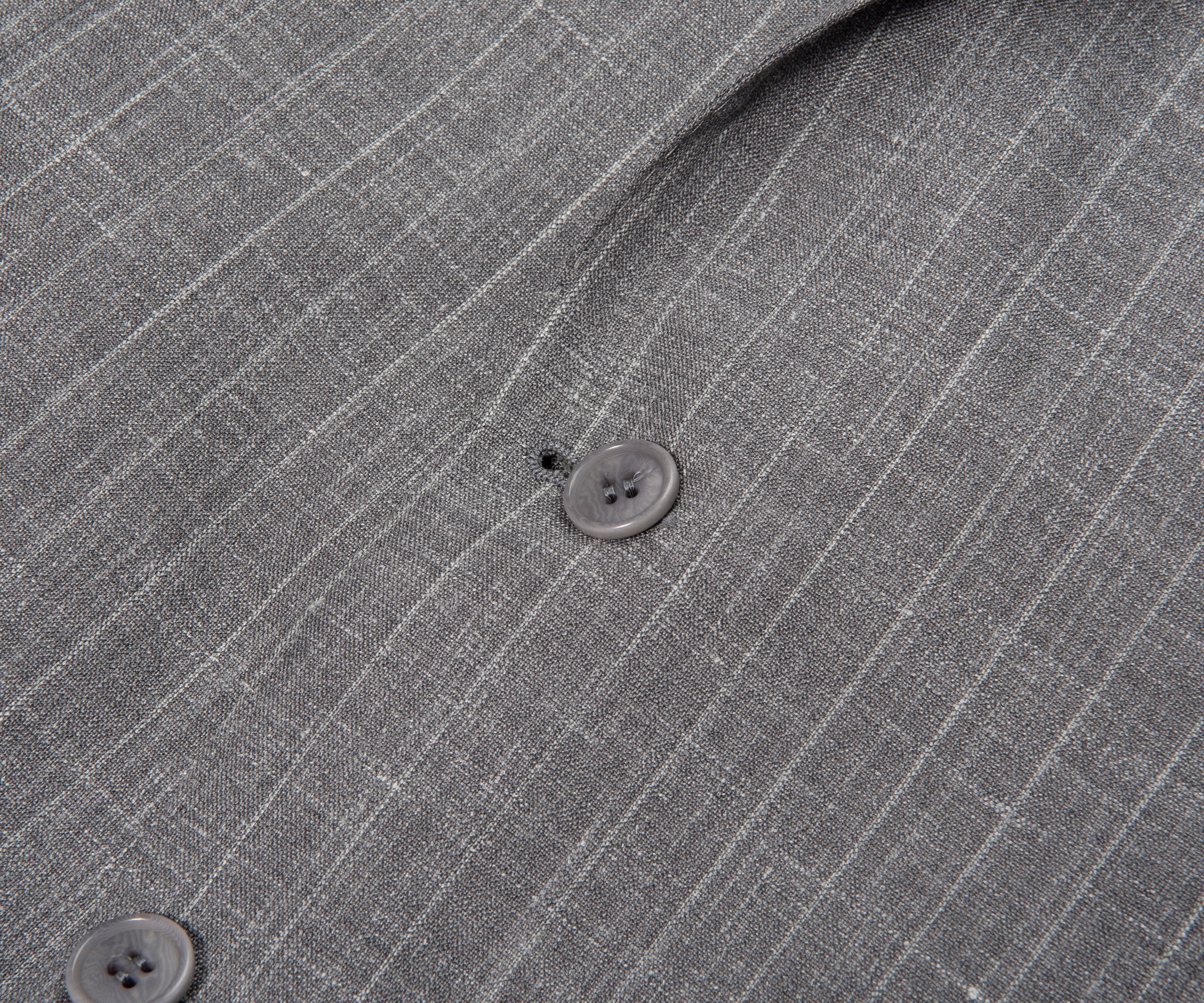 Canali Grey Fine Stripe Wool Silk Linen Suit - Image 4