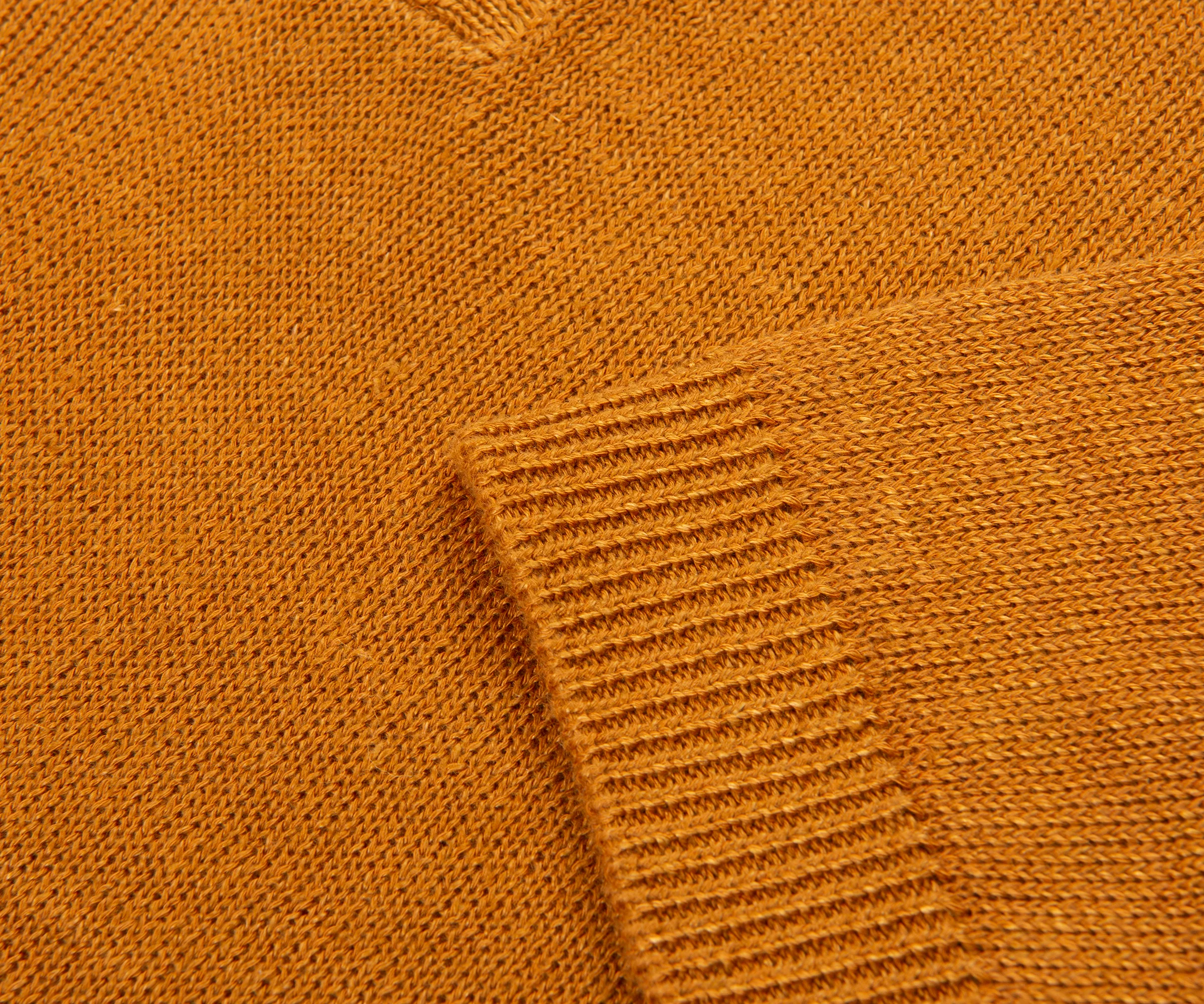 Filippo Burnt Orange Knitted SS Polo - Image 4
