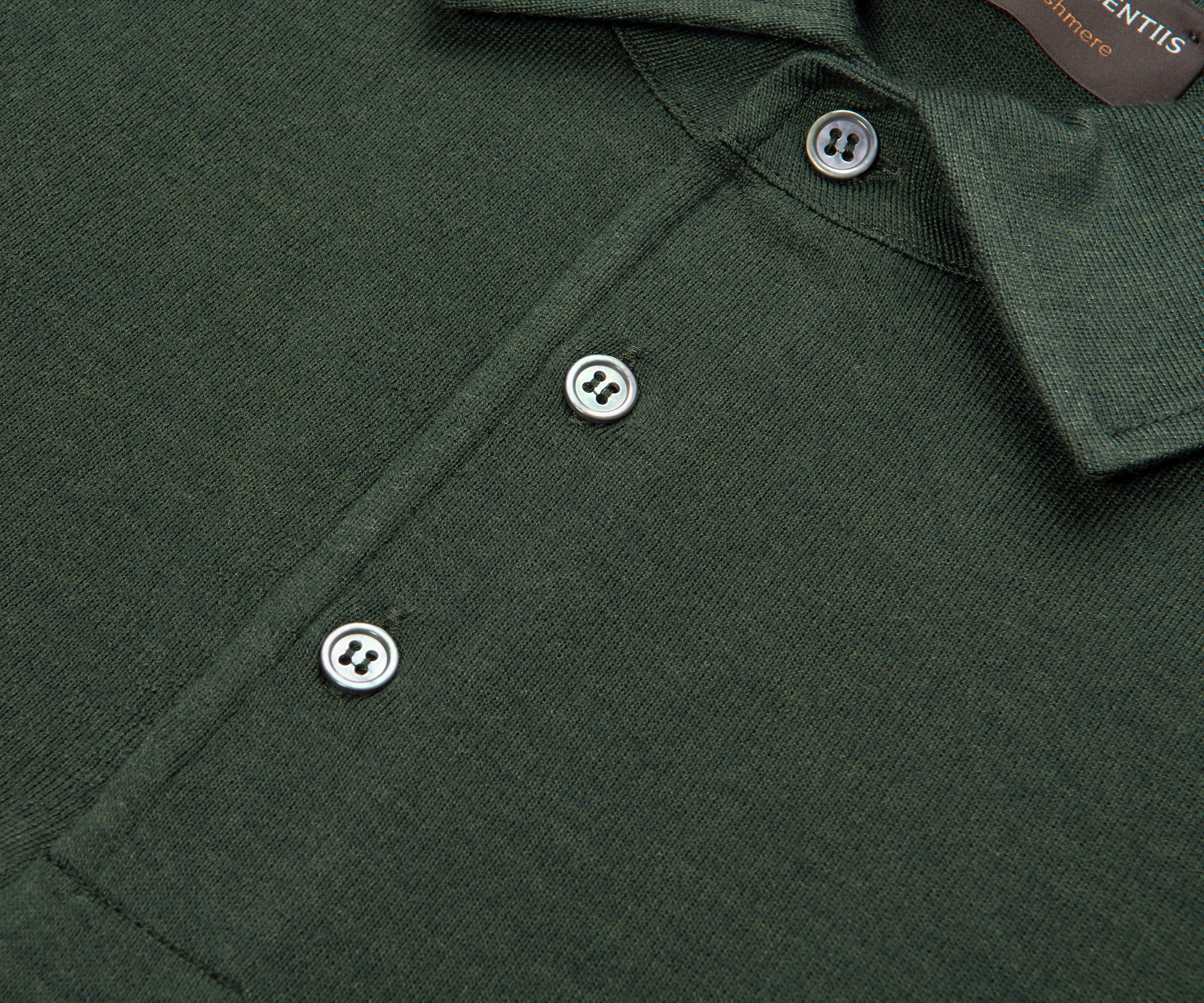 Filippo Green LS Cashmere Silk Wool Polo - Image 3