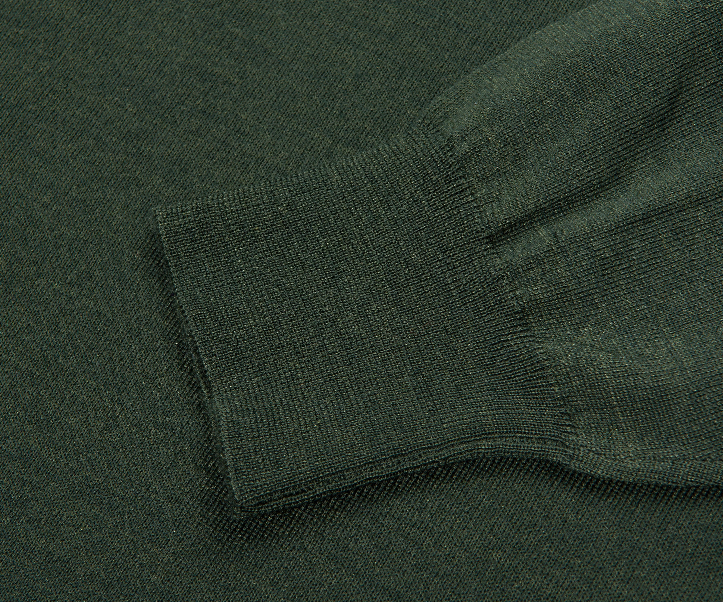 Filippo Green LS Cashmere Silk Wool Polo - Image 4