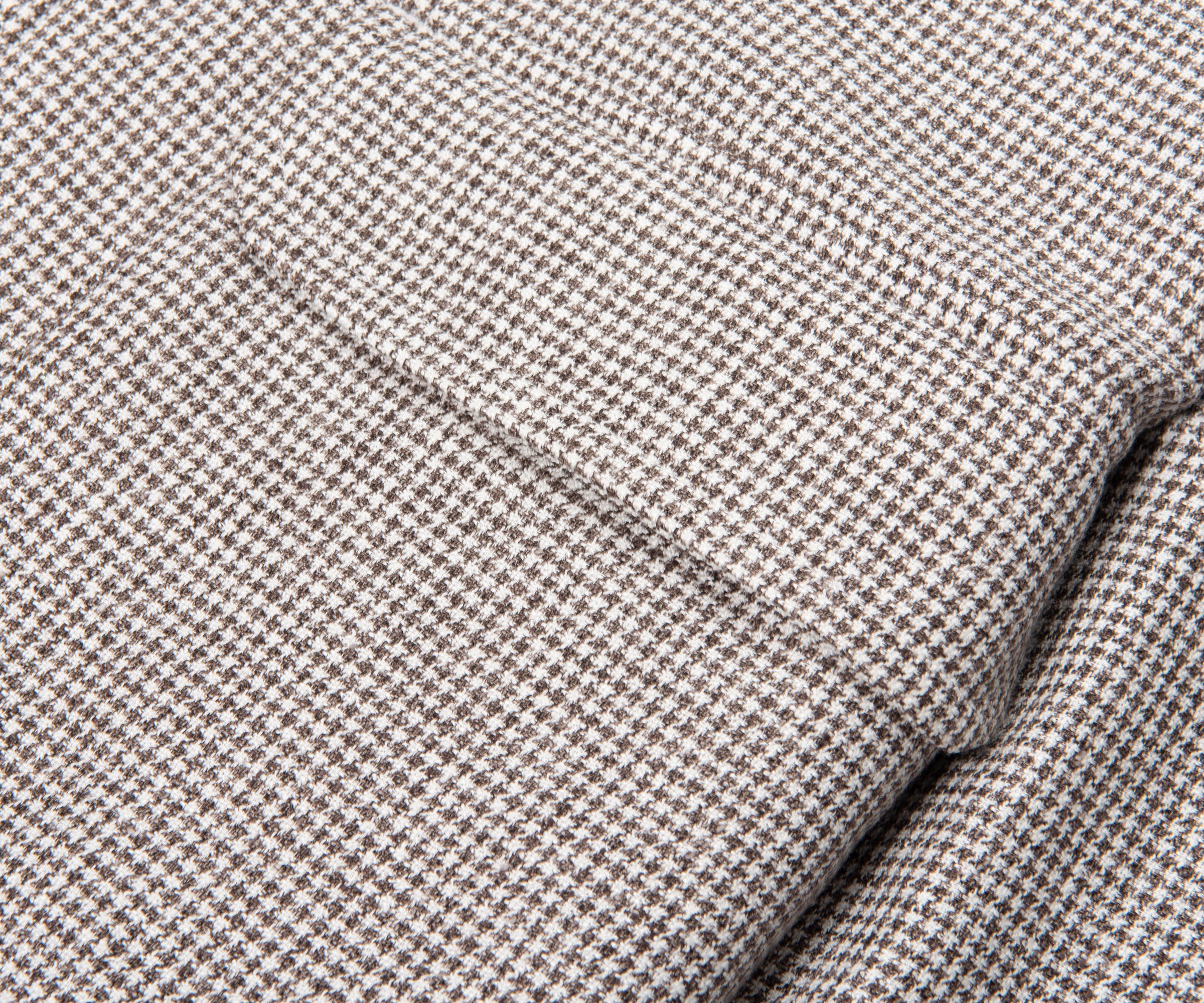 Herno Cream/Brown Puppytooth Pied De Poule Linen Blouson - Image 4