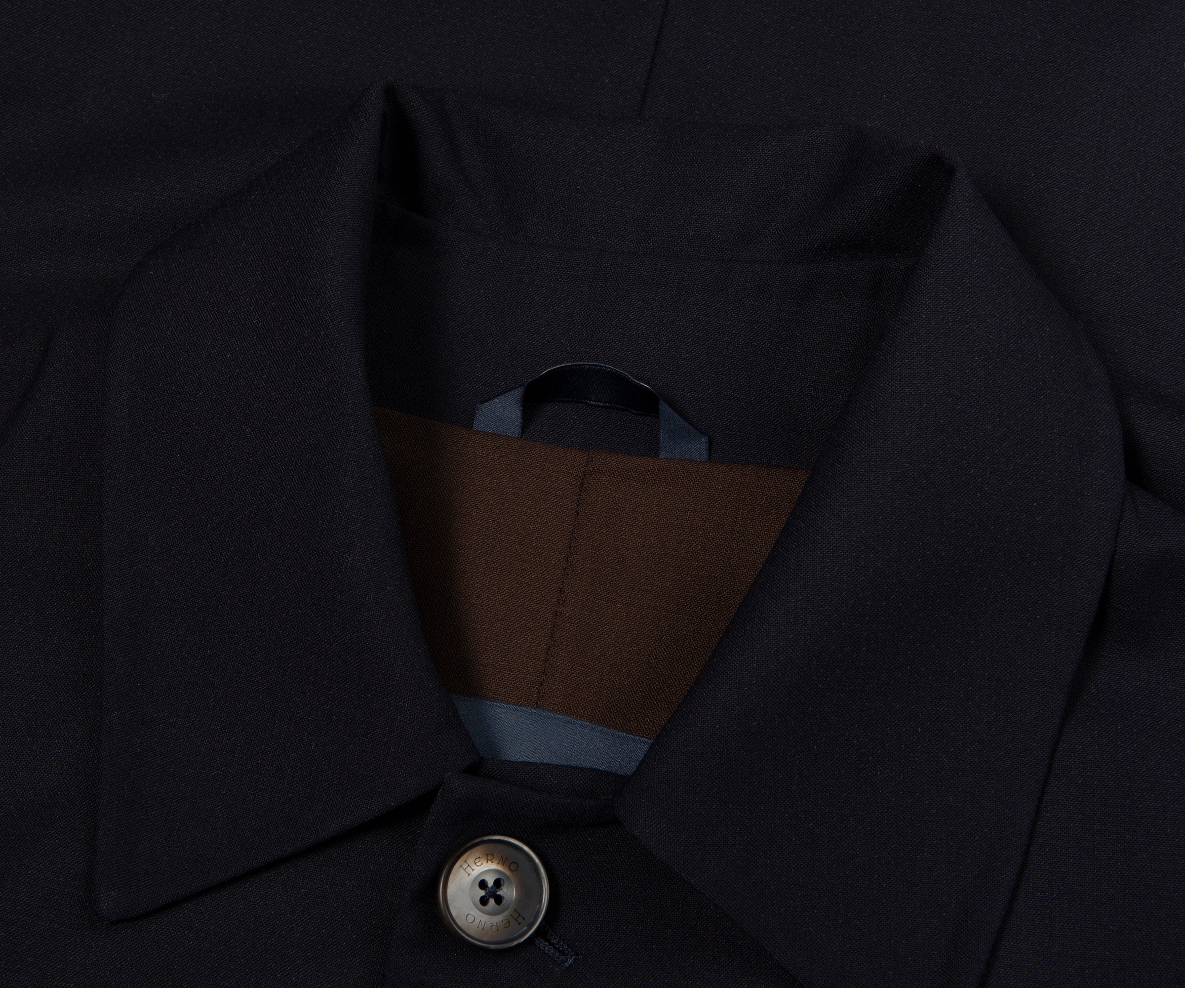 Herno Navy Light Weight Contrast lining 3/4 Jacket - Image 2