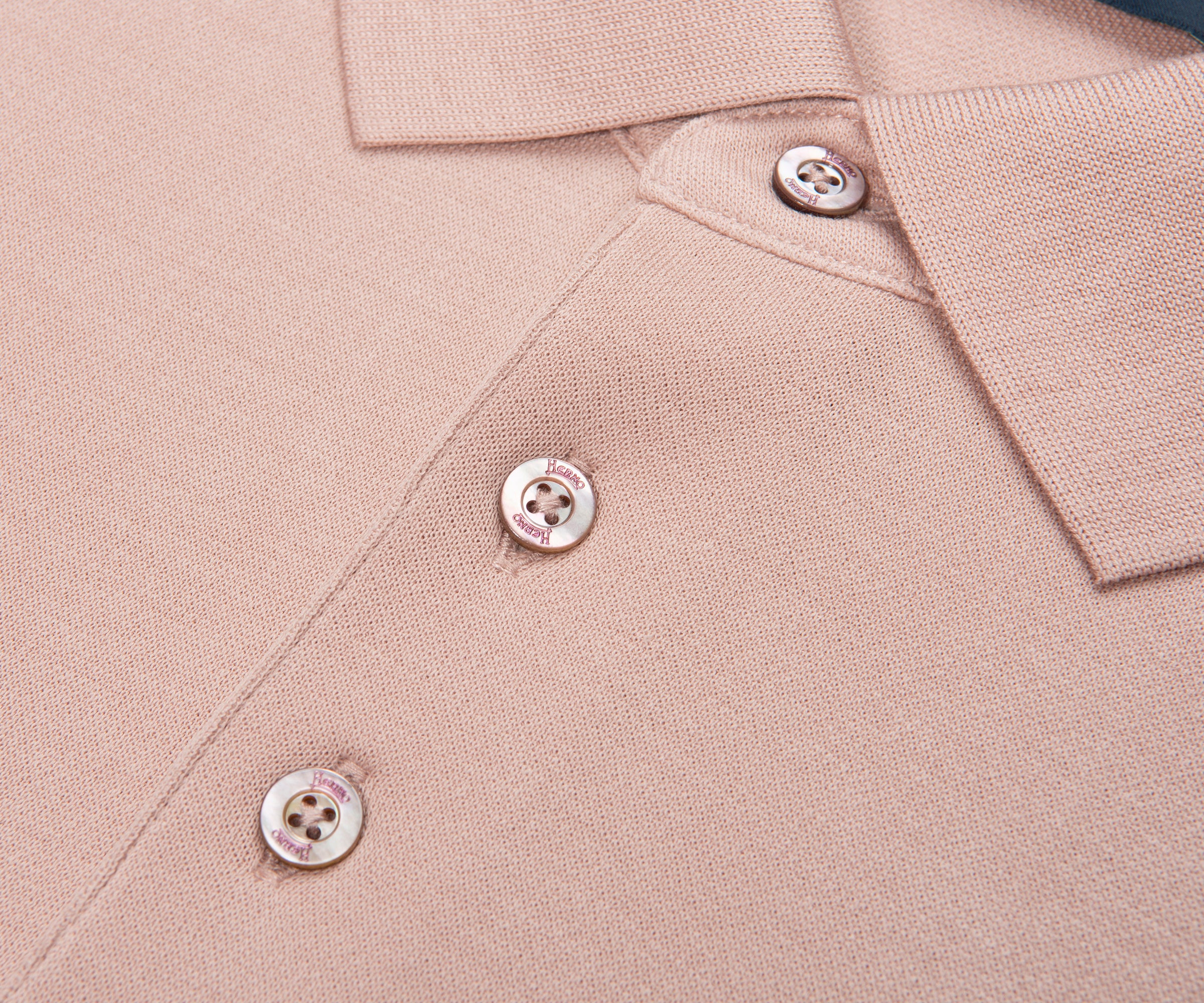 Herno Pink Knitted SS Polo Shirt - Image 3