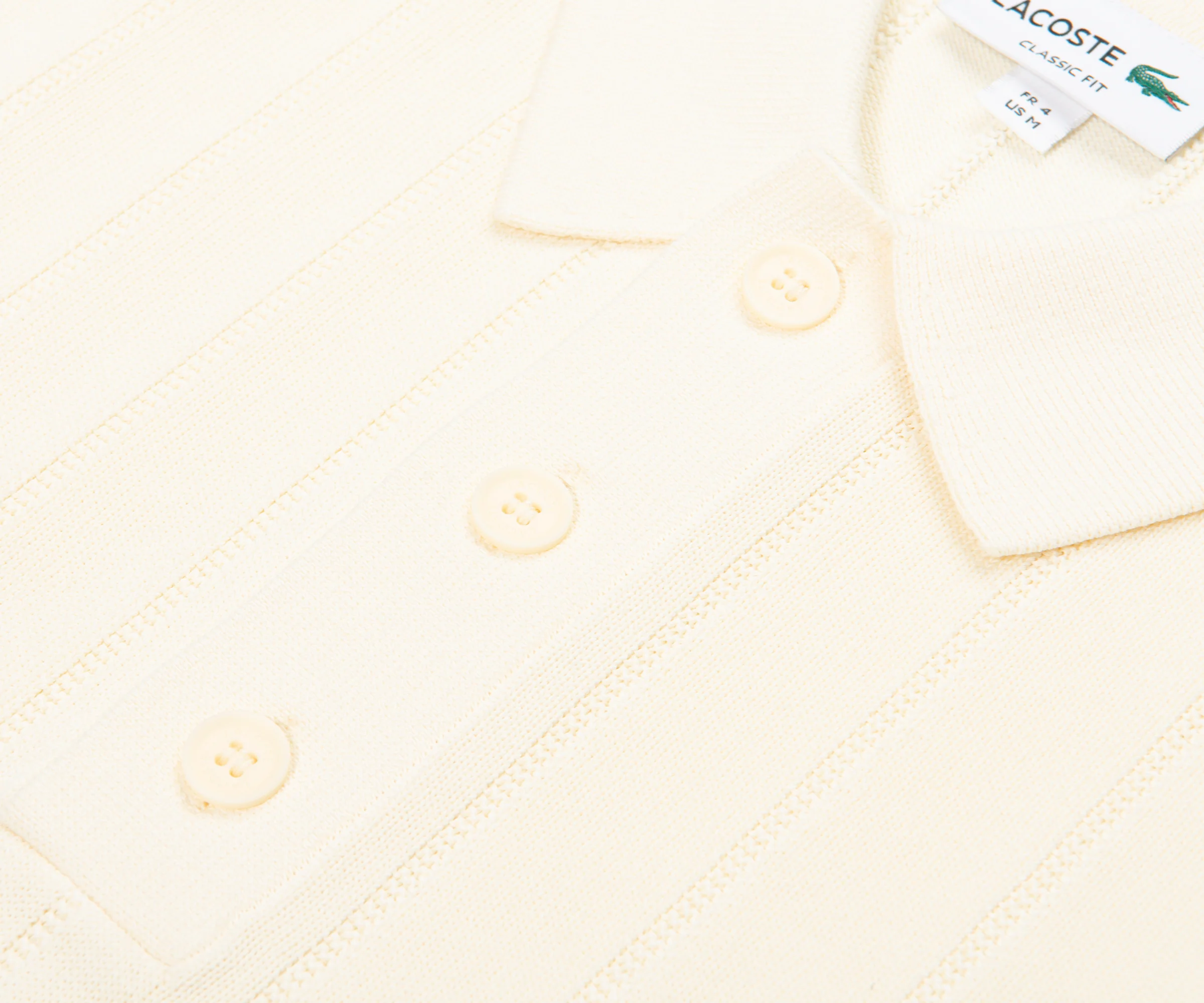 Lacoste Cream Heavy Knitted Tennis Polo - Image 3