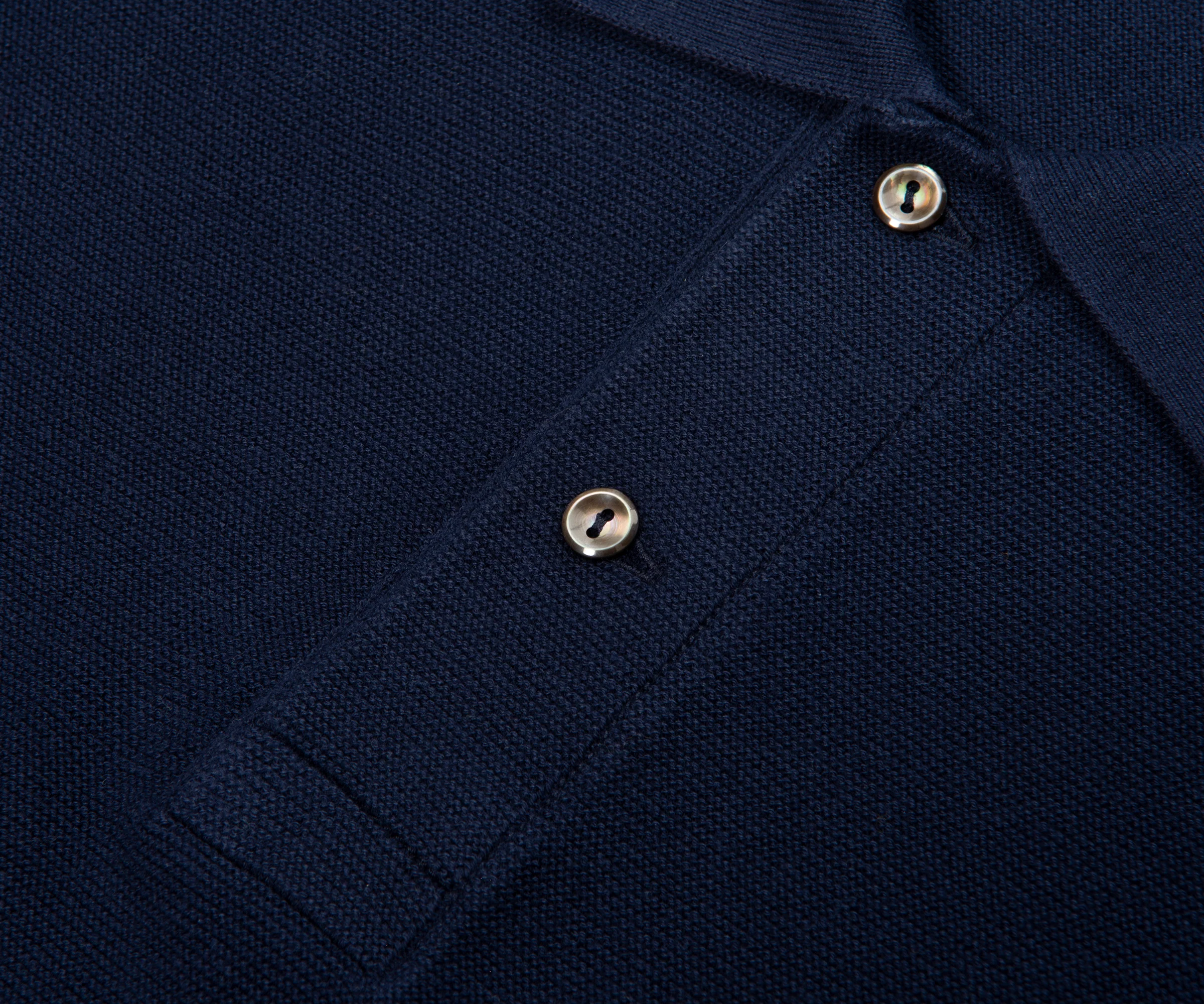 Lacoste Navy Towel Knitted Polo - Image 3