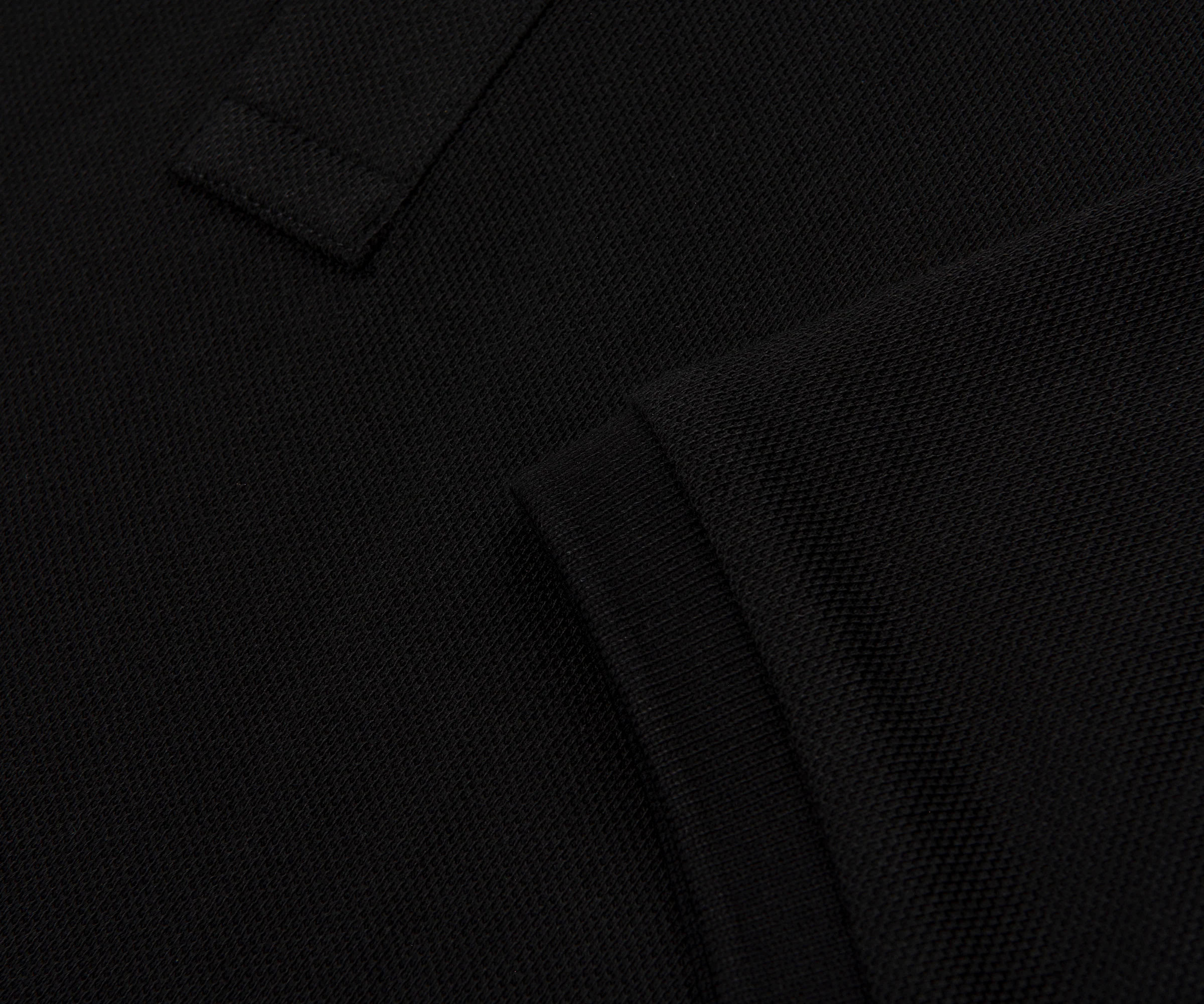 Moncler Black Leather Badge Silver Button Polo - Image 5