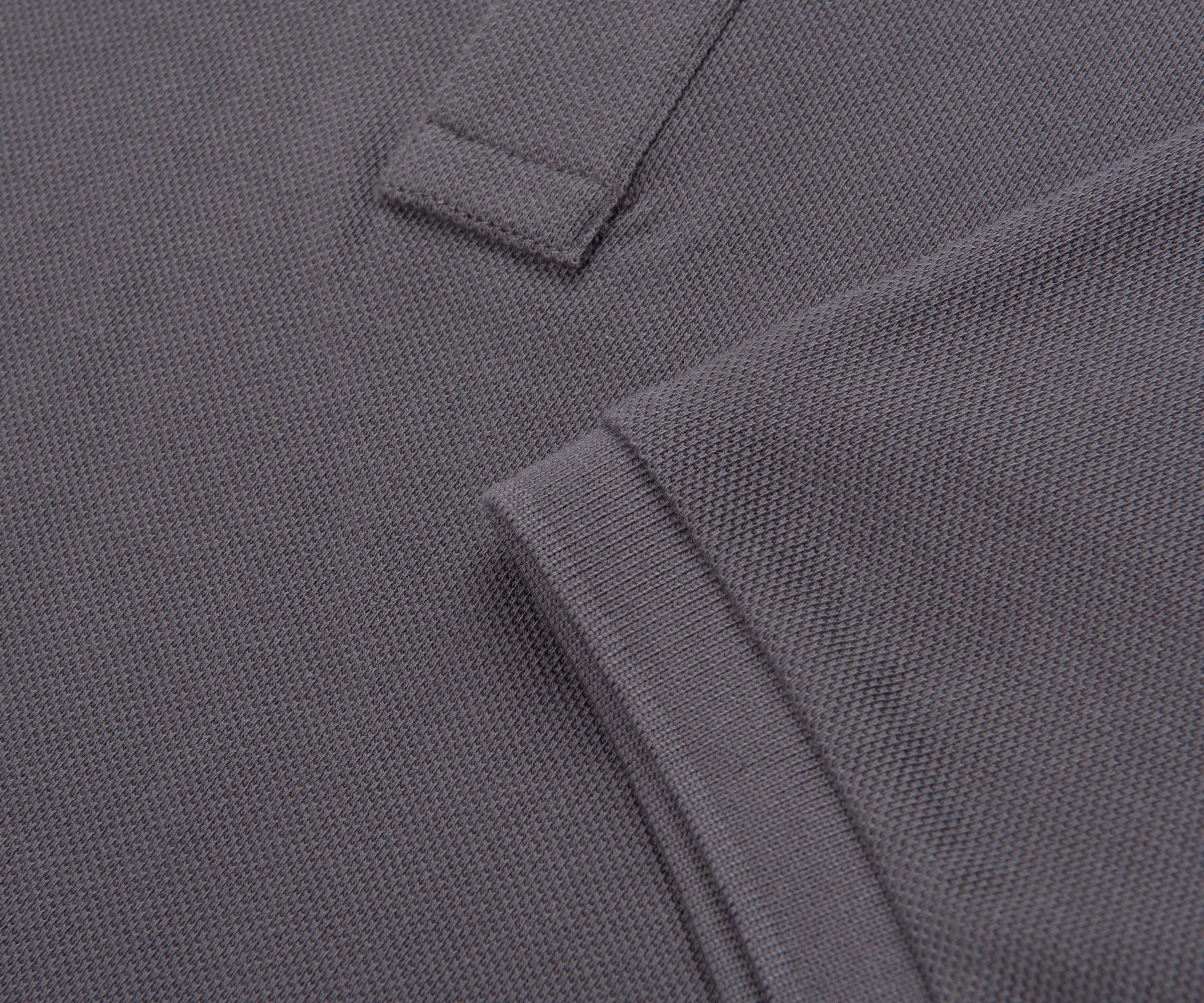 Moncler Grey Leather Badge Silver Button Polo - Image 5