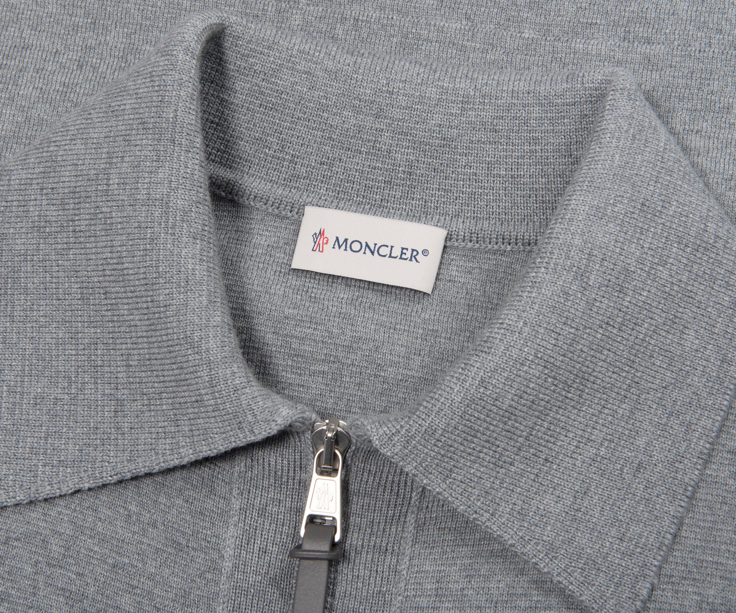 Moncler Grey Wool Zip-up 3 Pocket Cardigan - Image 2