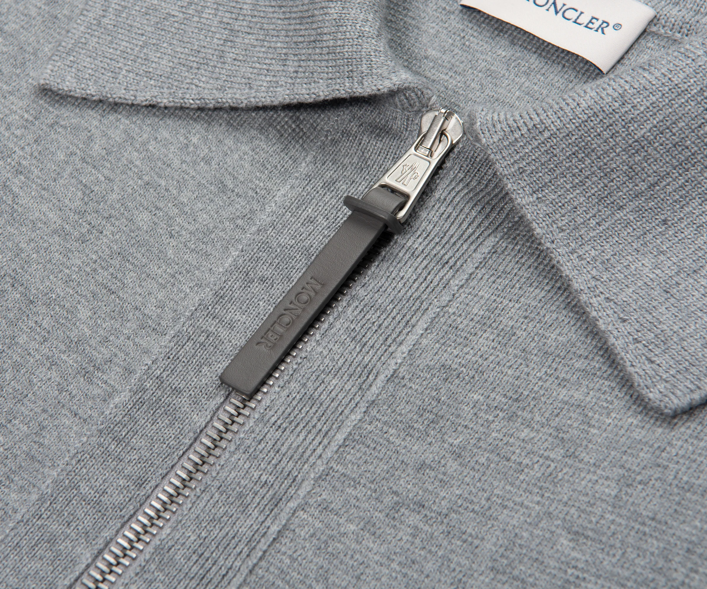 Moncler Grey Wool Zip-up 3 Pocket Cardigan - Image 3