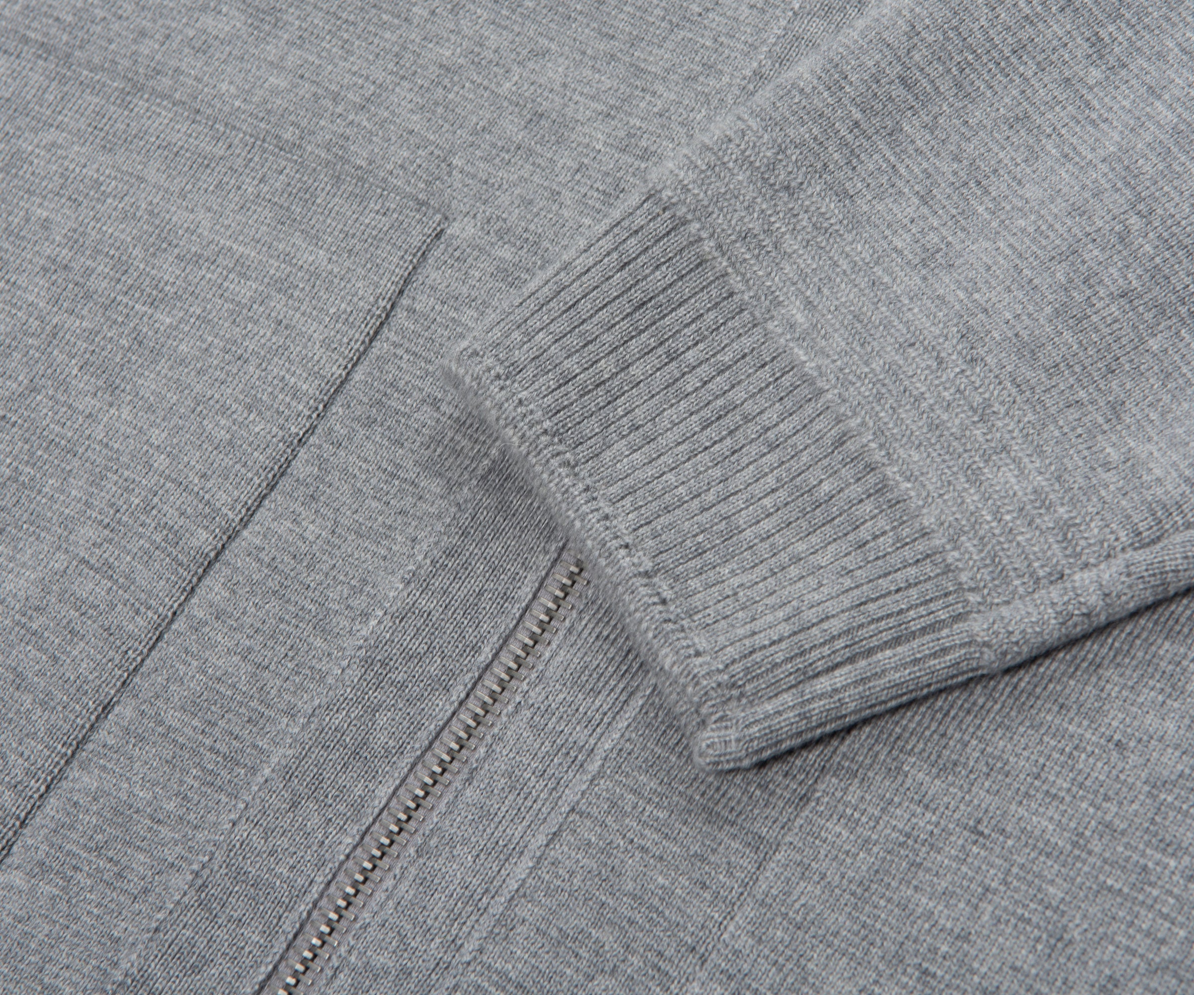 Moncler Grey Wool Zip-up 3 Pocket Cardigan - Image 6