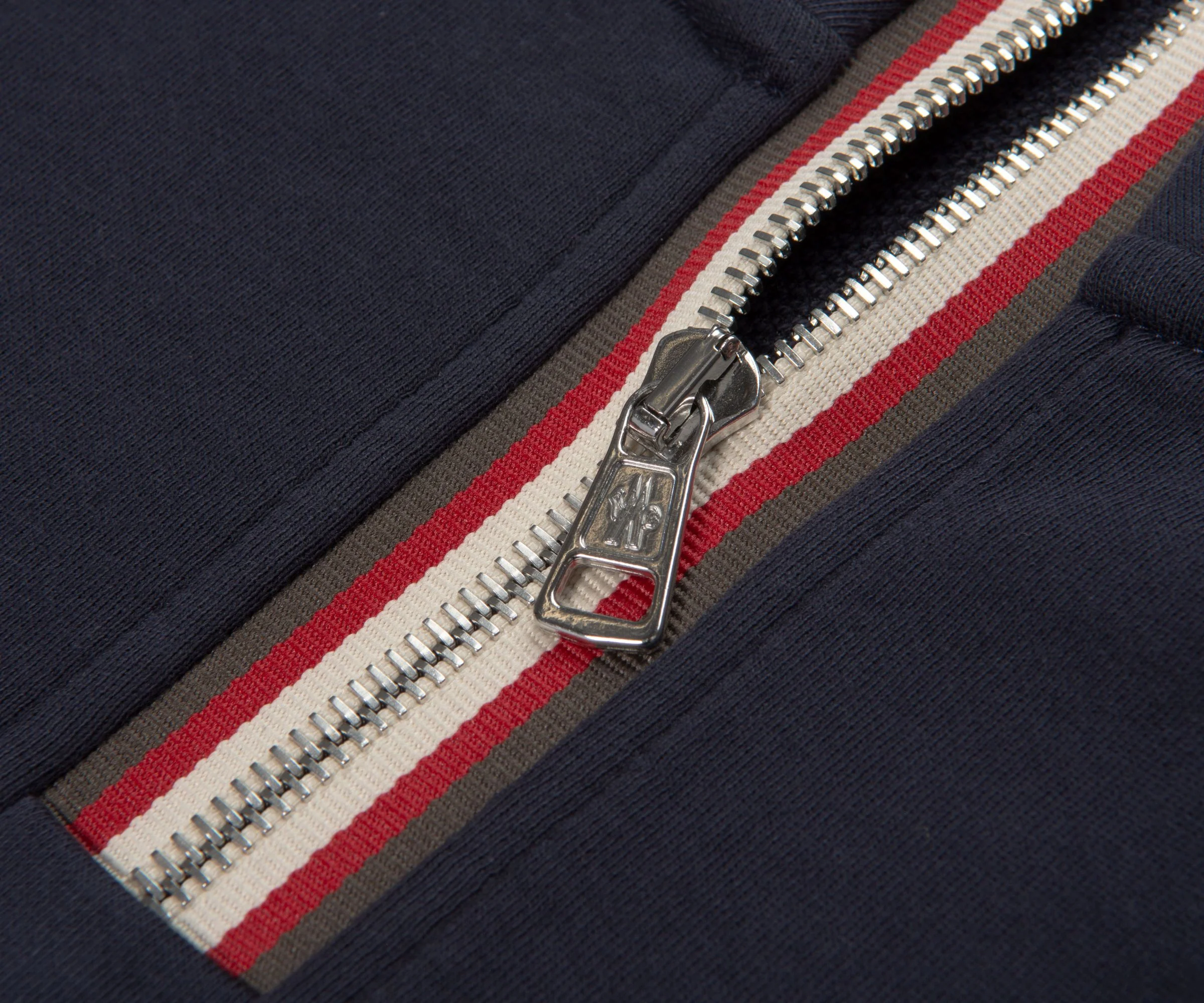 Moncler Navy Embroidered Logo 1/4 Zip Sweatshirt - Image 3