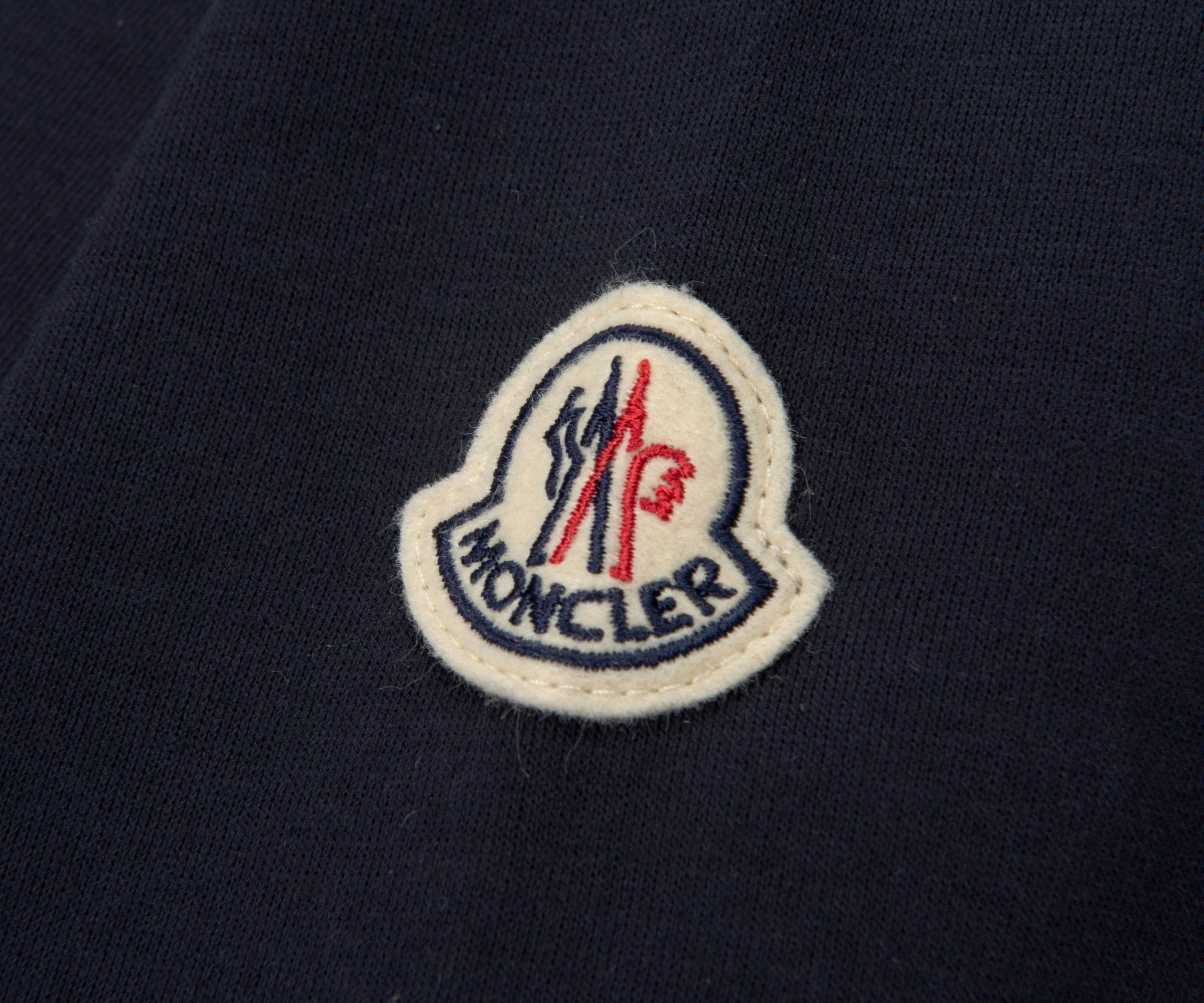 Moncler Navy Embroidered Logo 1/4 Zip Sweatshirt - Image 5