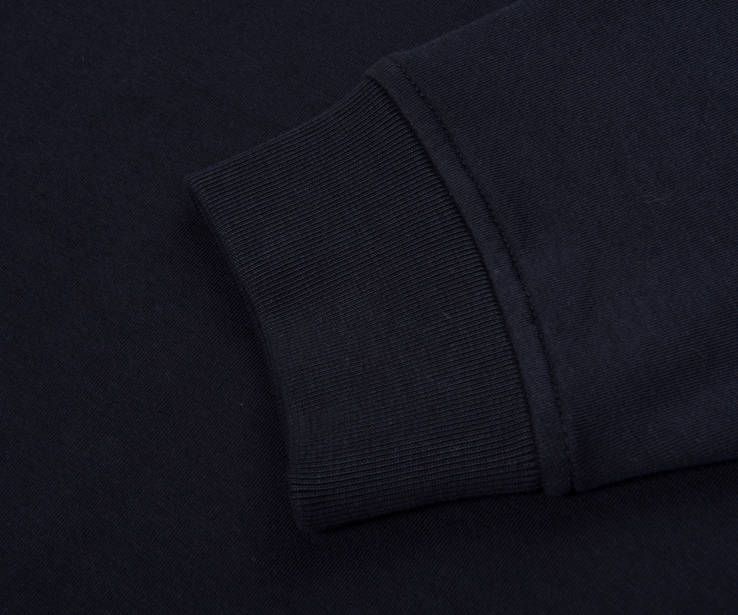 Moncler Navy Embroidered Logo 1/4 Zip Sweatshirt - Image 6