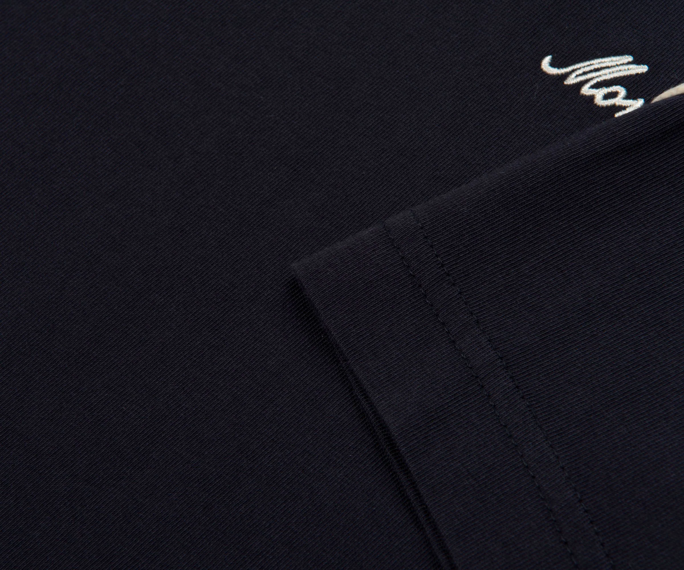 Moncler Navy/Rust Trim Embroidered Logo Cotton T-Shirt - Image 4