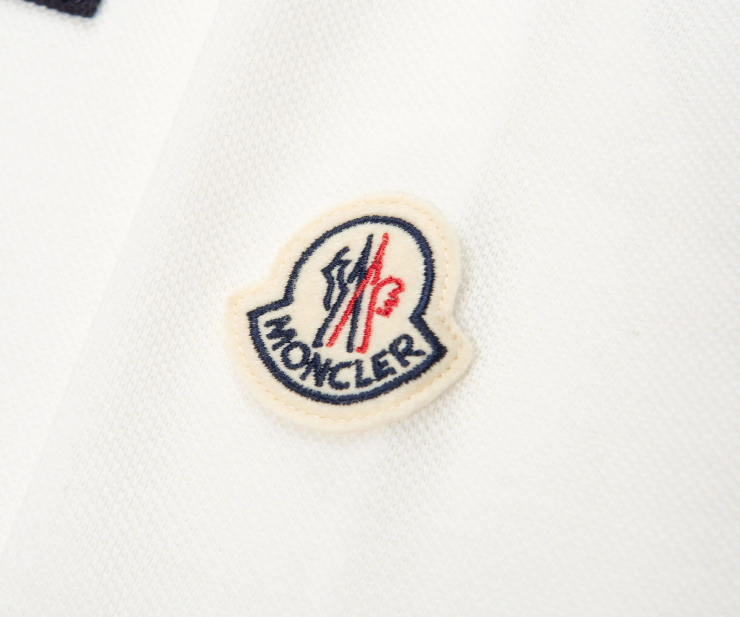 Moncler White Embroidered Logo Polo Shirt - Image 6