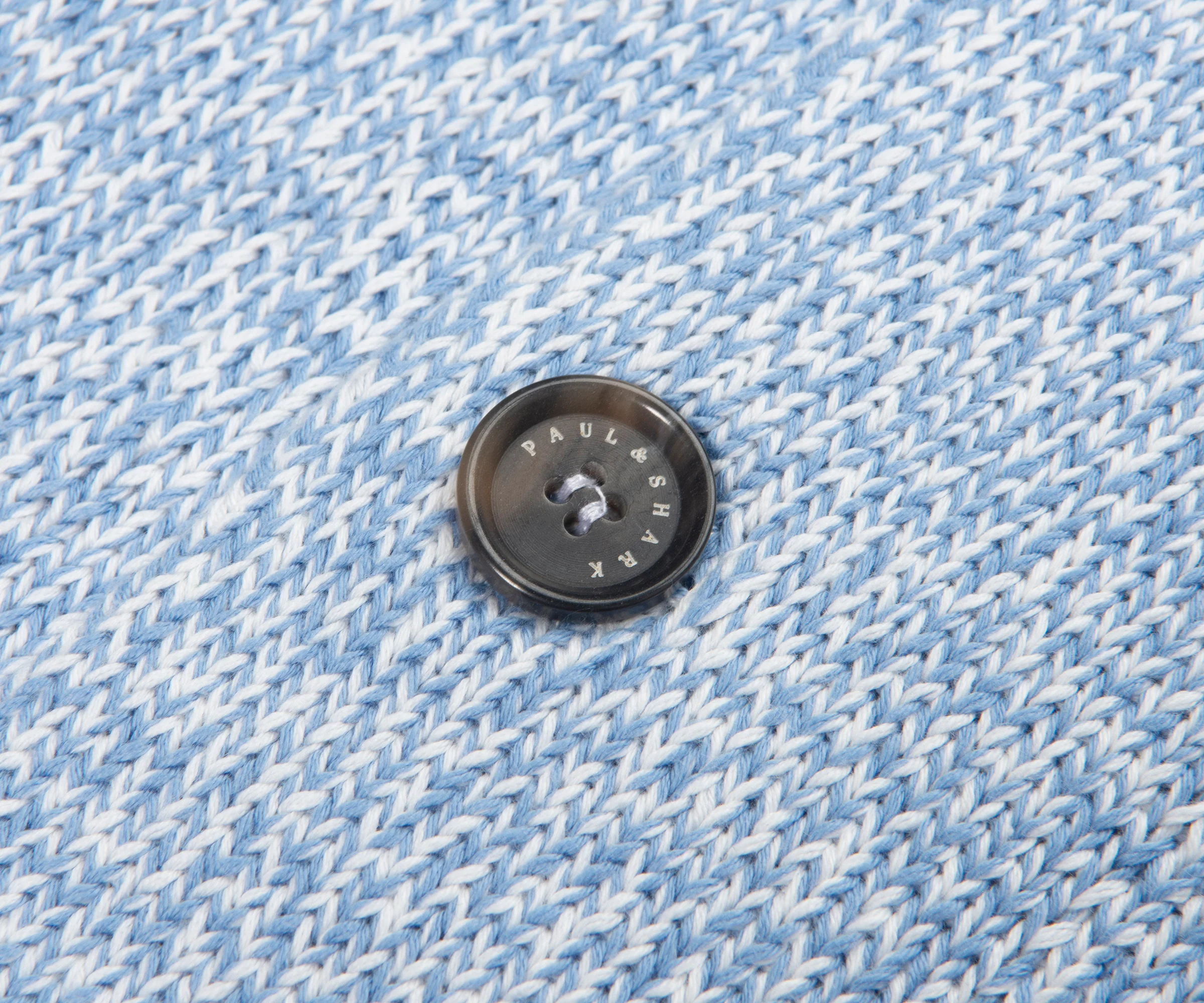 Paul & Shark Light Blue Fleck Knitted Cardigan - Image 4