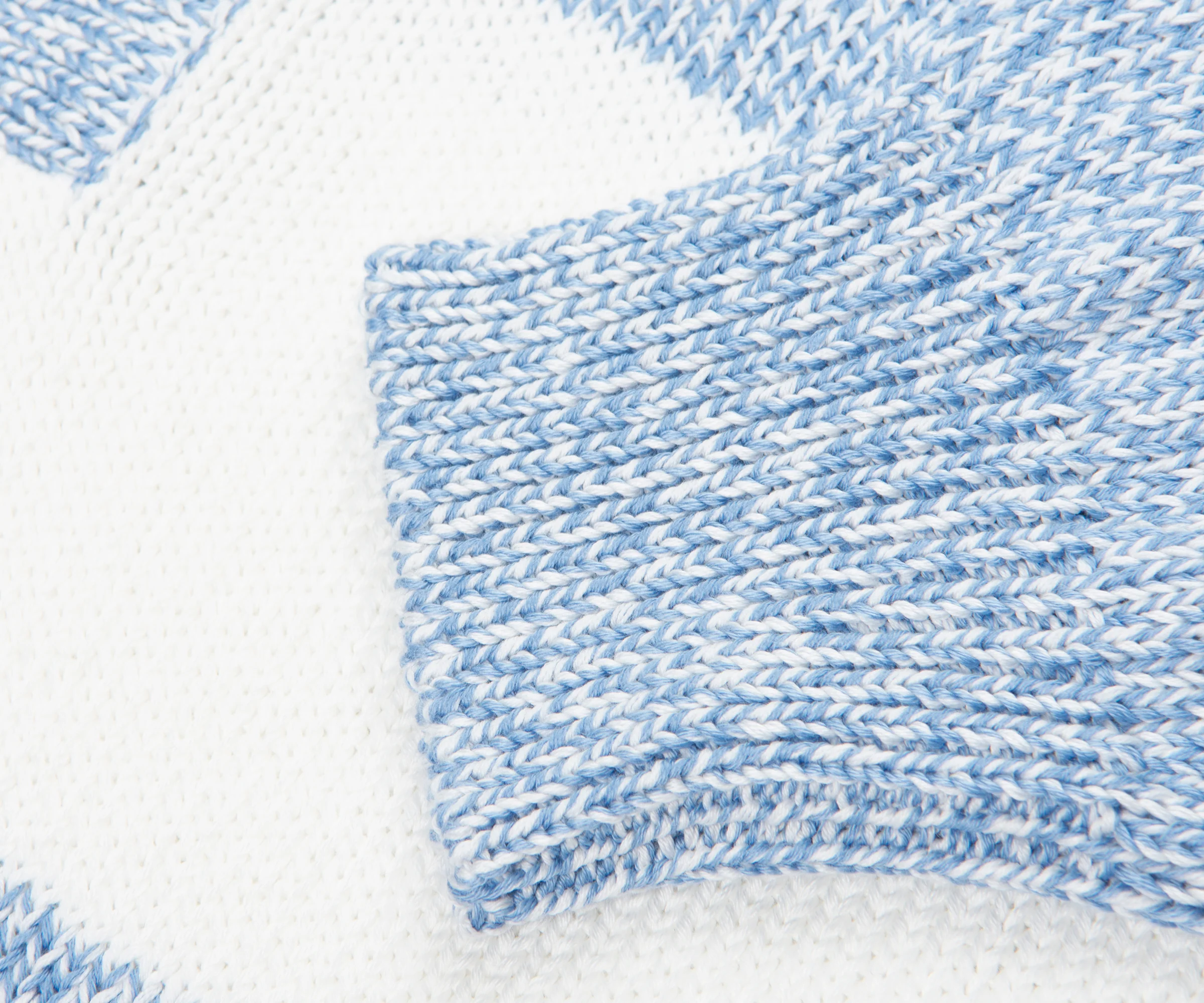 Paul & Shark Light Blue/White Fleck Striped 1/4 Button Knit - Image 5