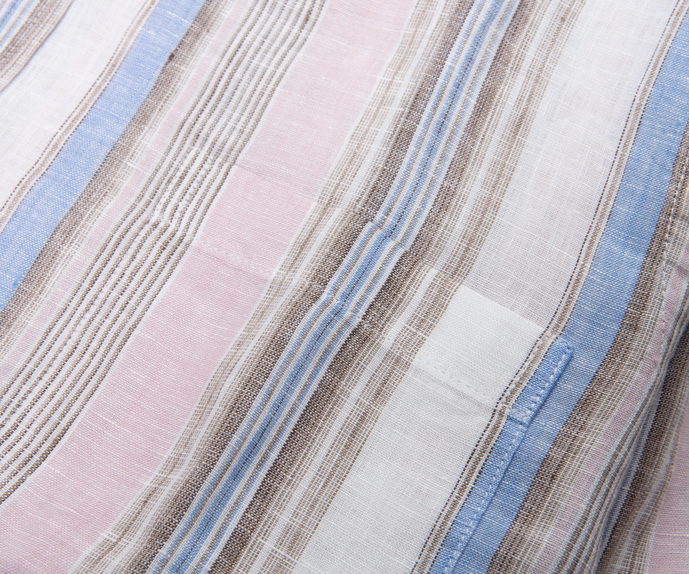 Paul & Shark Soffio Pink/Blue/White Linen Striped Shirt - Image 3