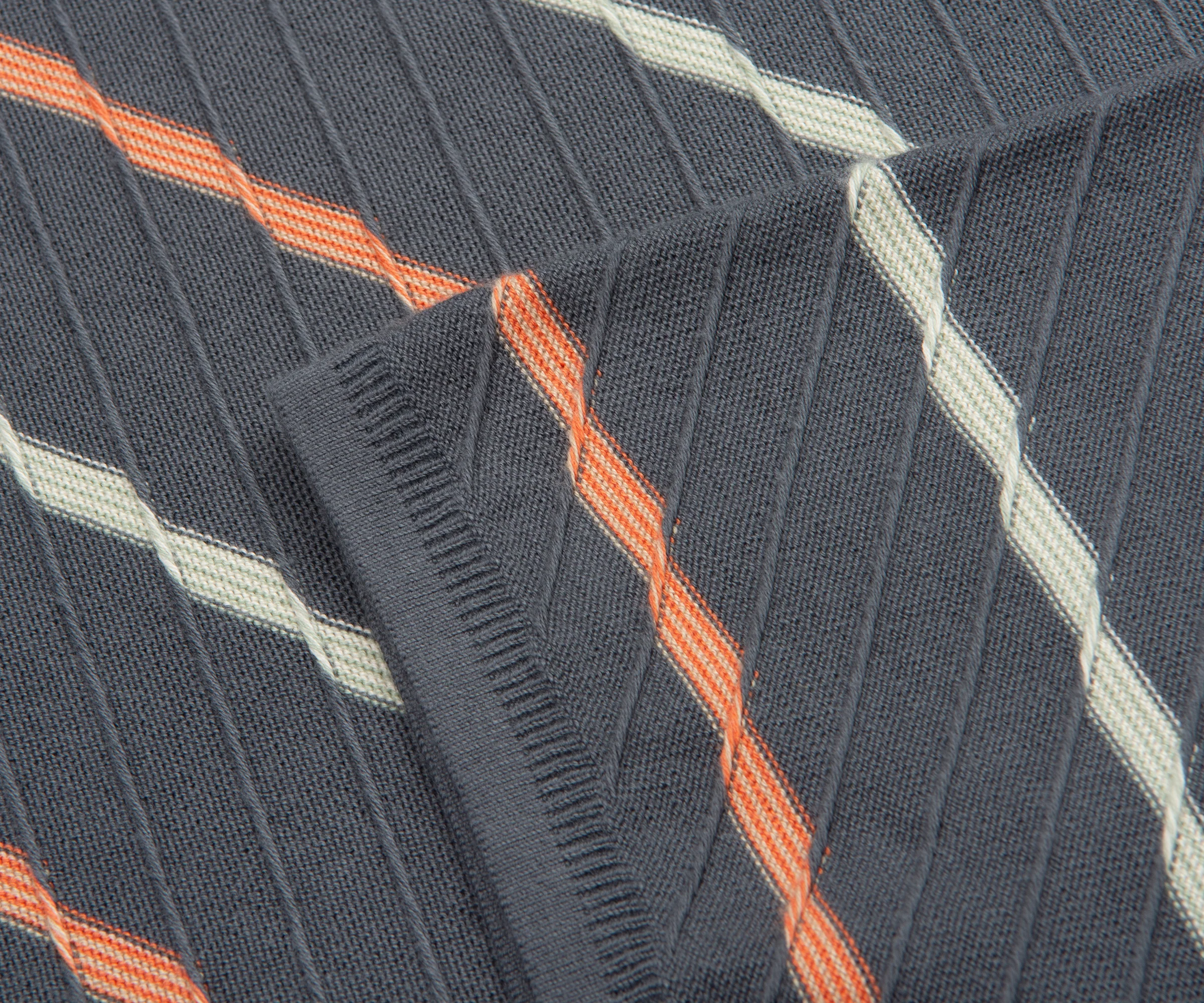 Paul Smith Charcoal Textured Zig Zag Striped Knitted T-Shirt - Image 4