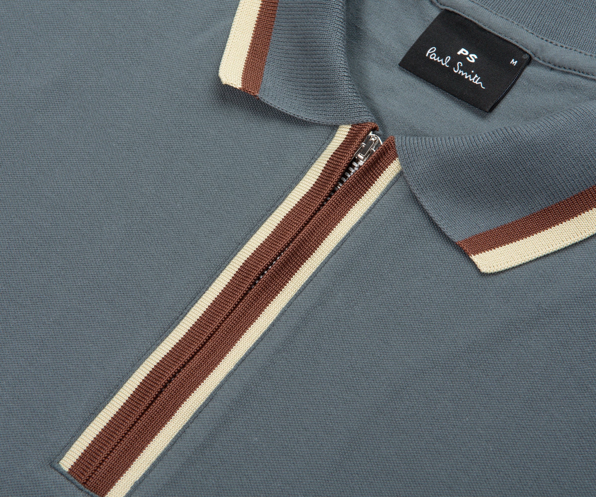 Paul Smith Grey Zip-Up Polo - Image 3