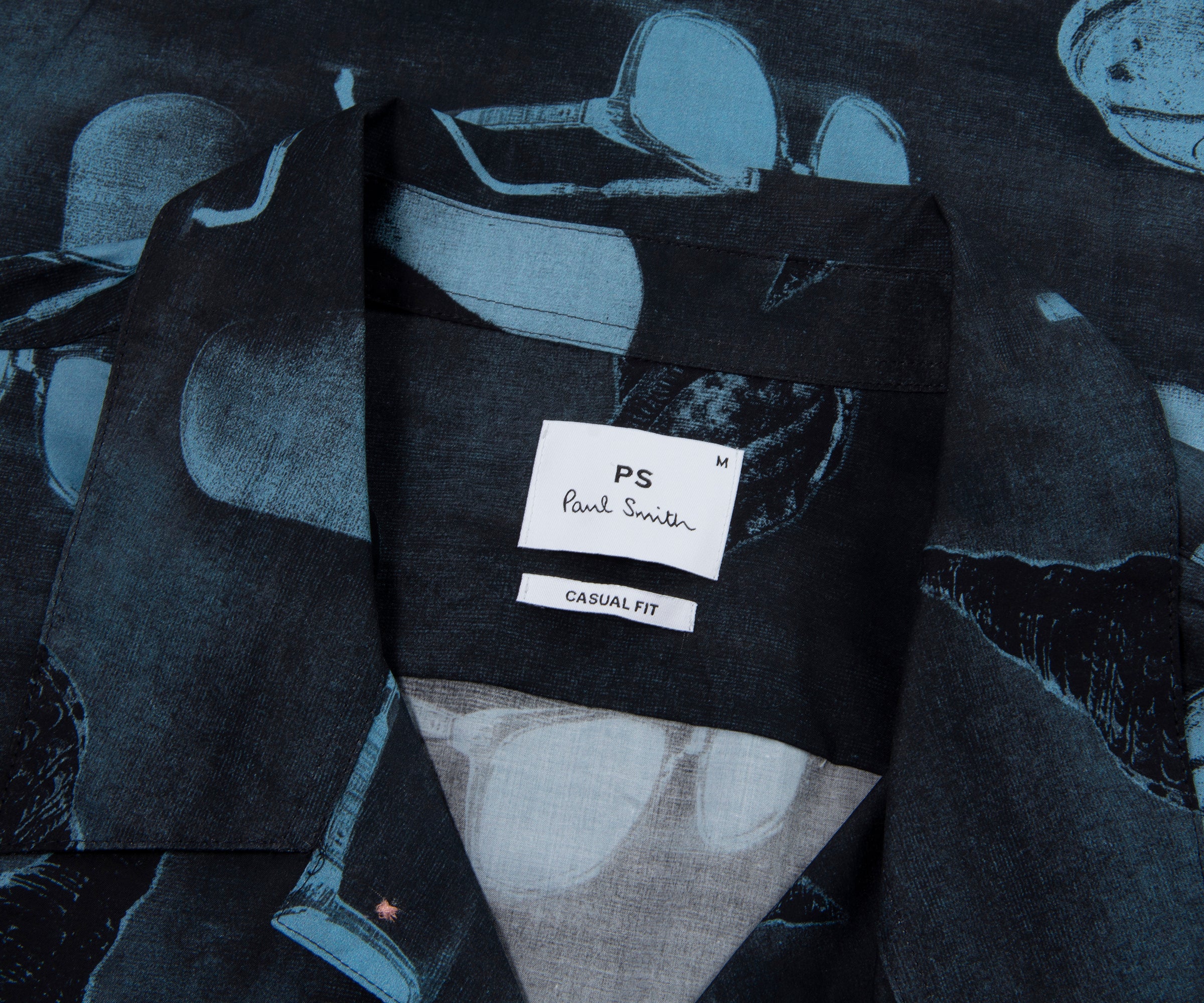 Paul Smith Navy Sunbleached Snaps Poplin SS Shirt - Image 2
