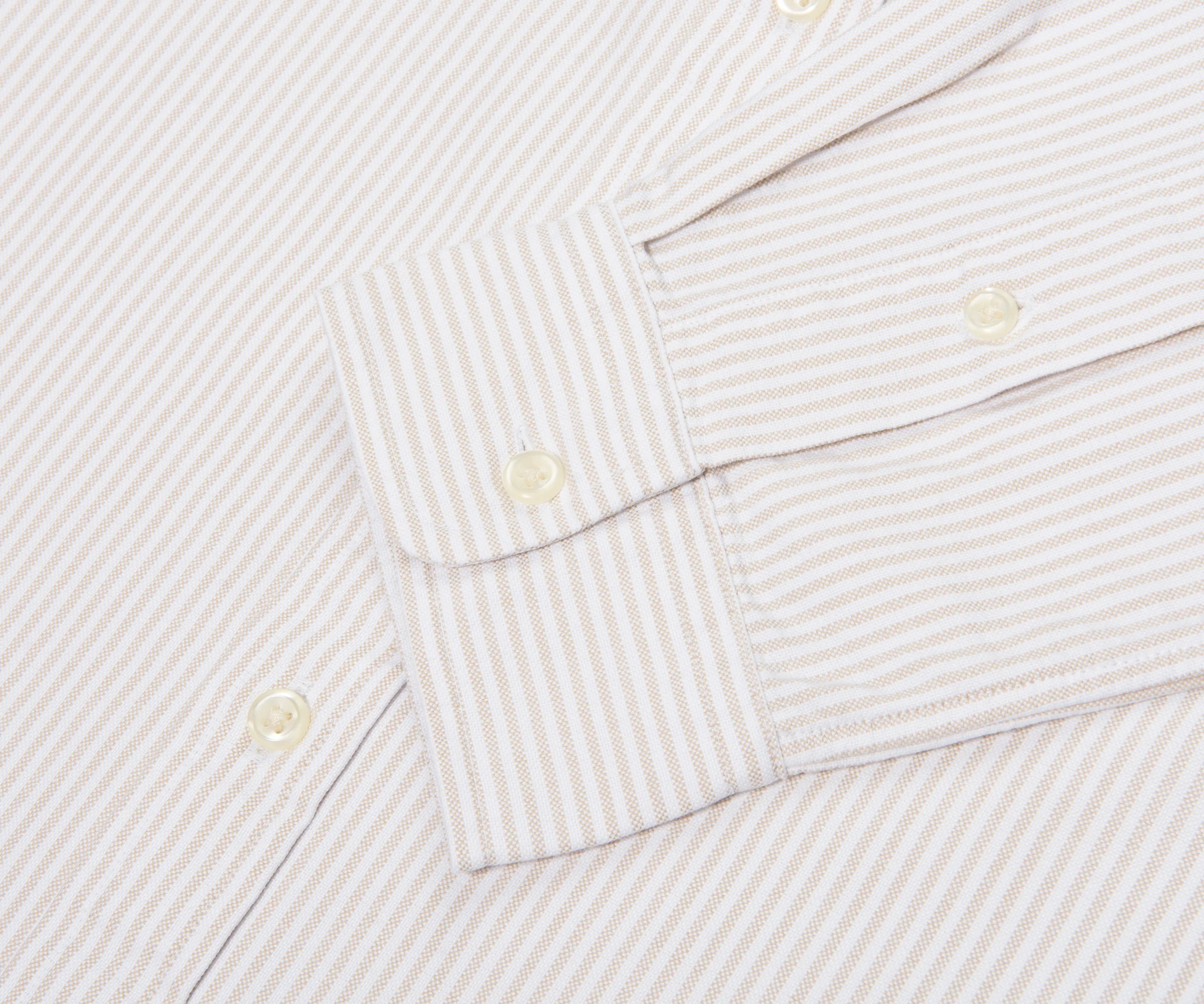 Ralph Lauren Cream/Beige Stripe Cotton Slim Fit Shirt - Image 3
