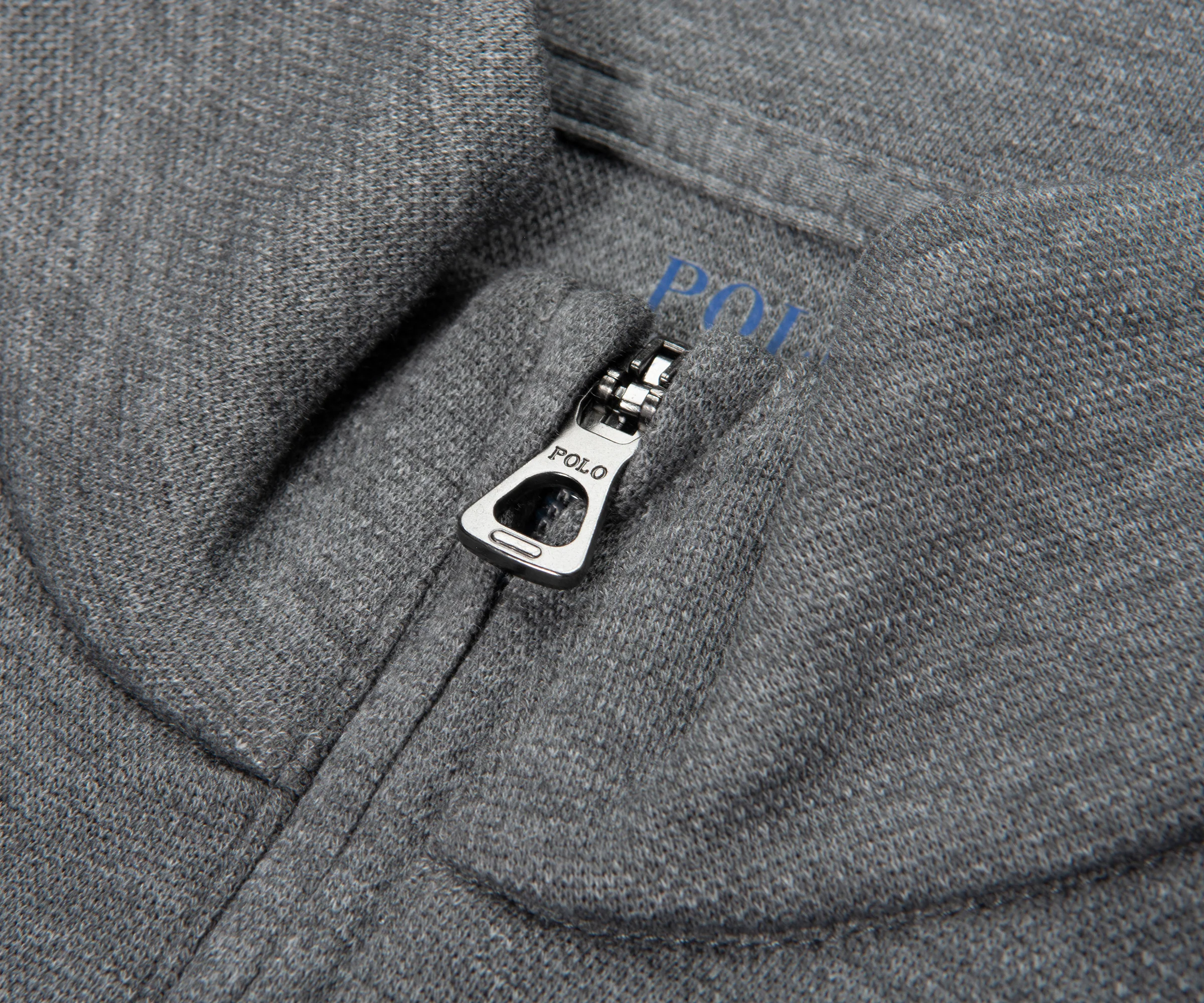 Ralph Lauren Grey Luxe Stretch 1/4 Zip Sweatshirt - Image 3