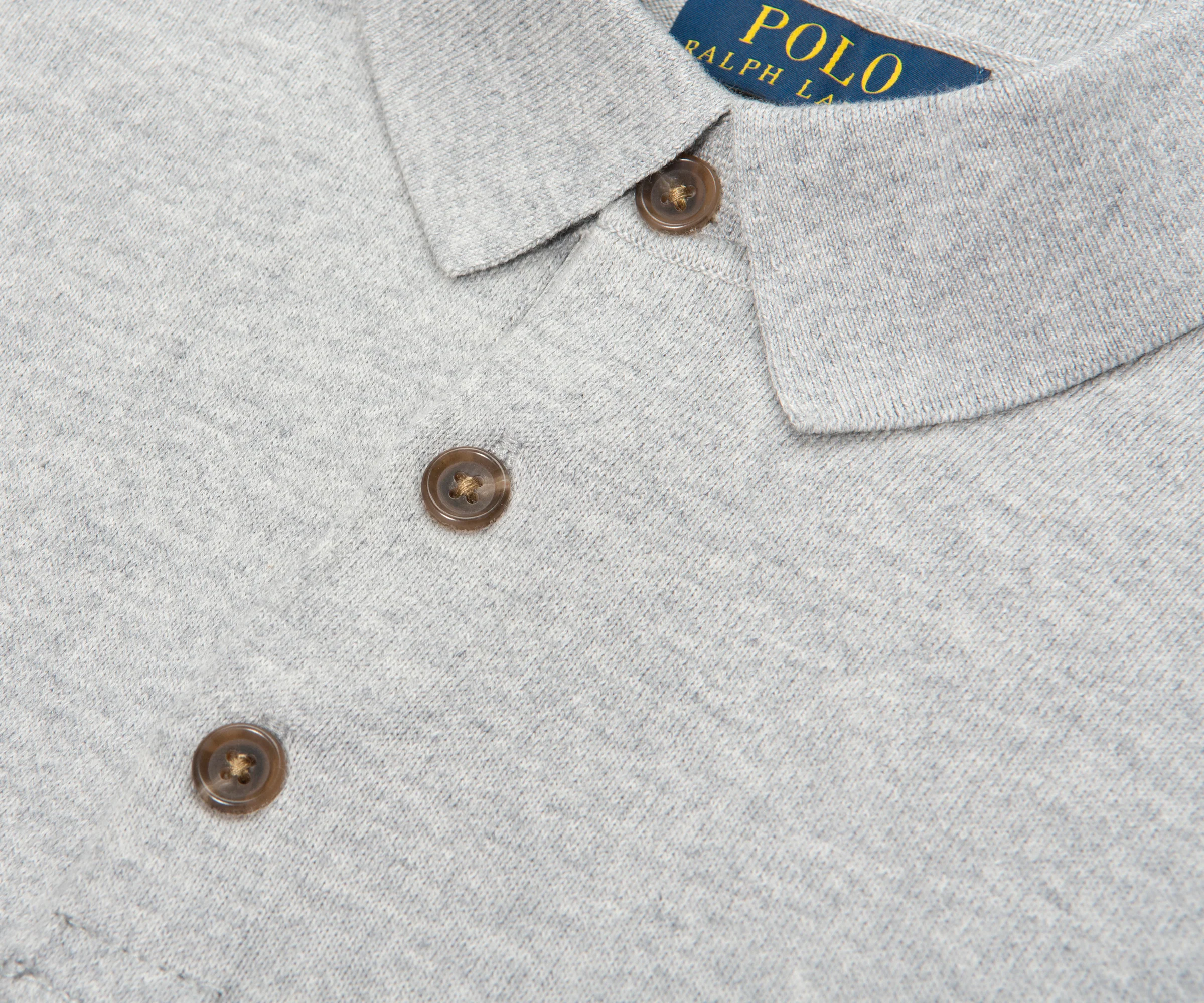 Ralph Lauren Grey Heather Knitted LS Polo - Image 3