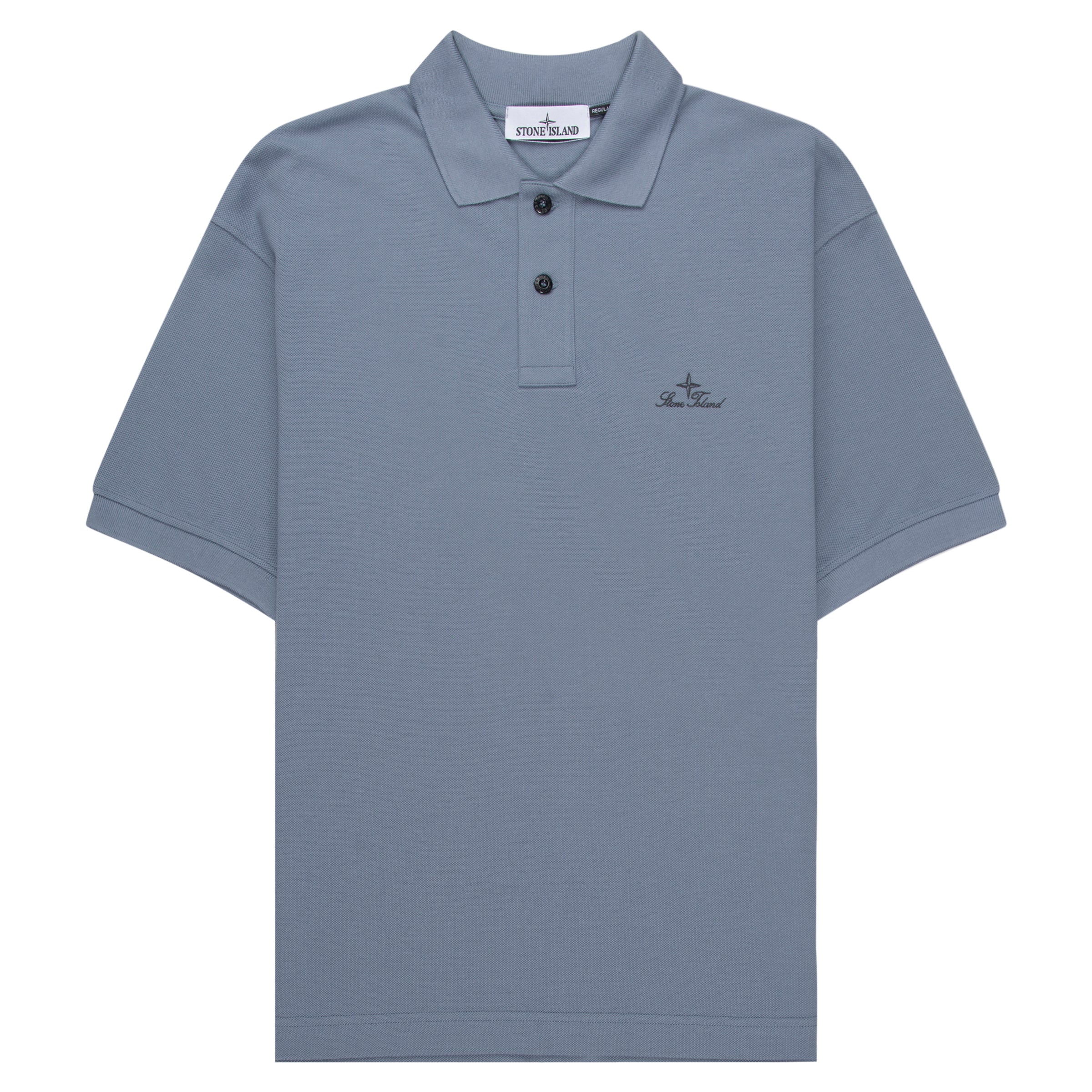 Stone Island Avio Blue Signature Embroidered Logo Polo