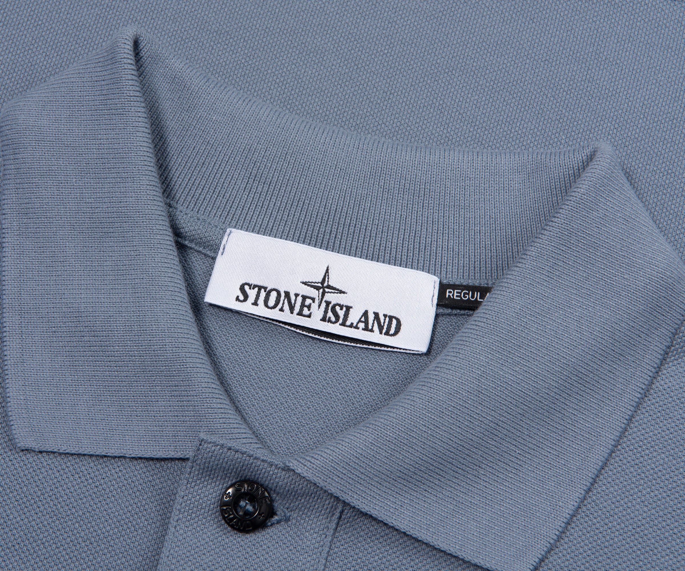 Stone Island Avio Blue Signature Embroidered Logo Polo - Image 2