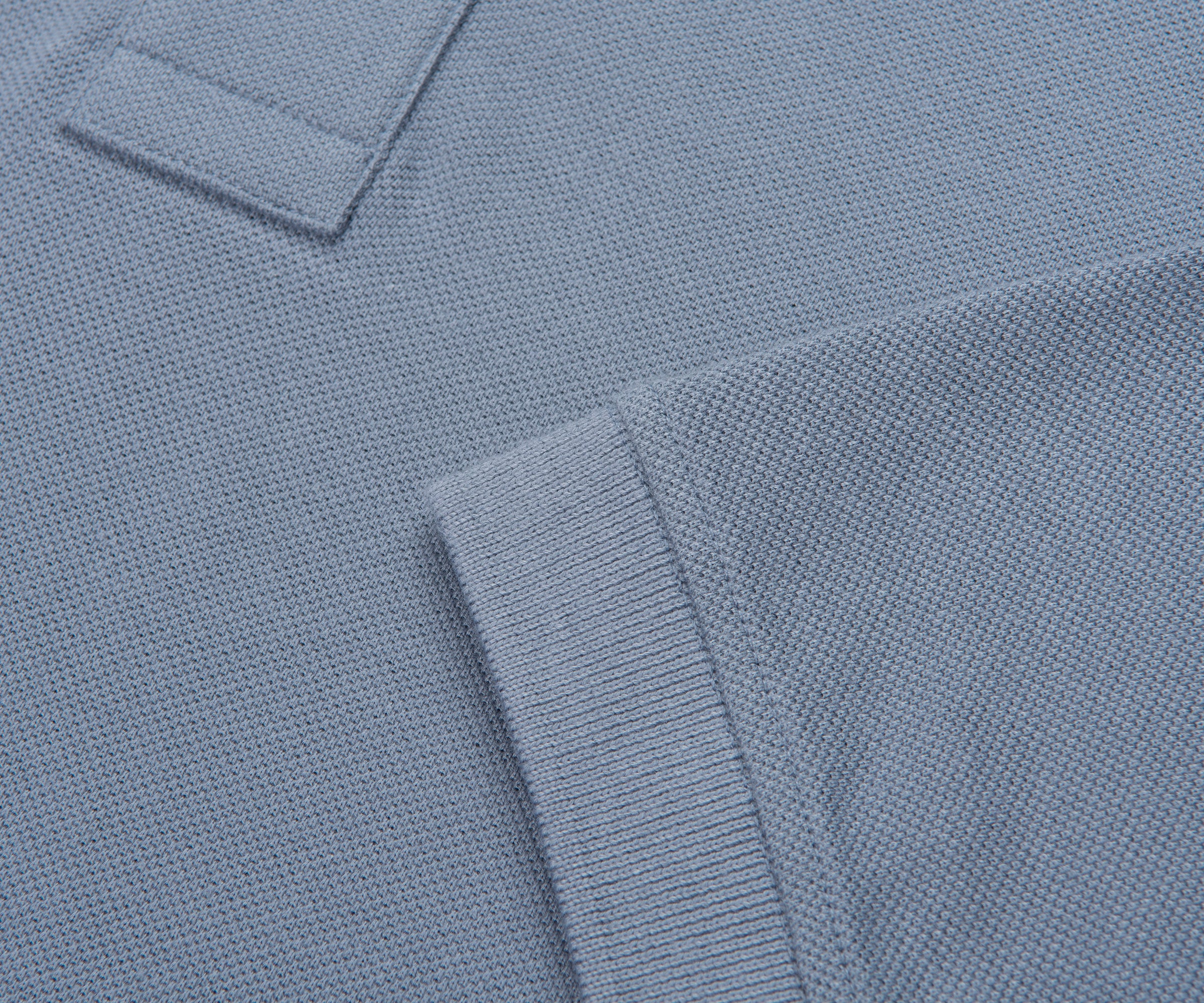 Stone Island Avio Blue Signature Embroidered Logo Polo - Image 5