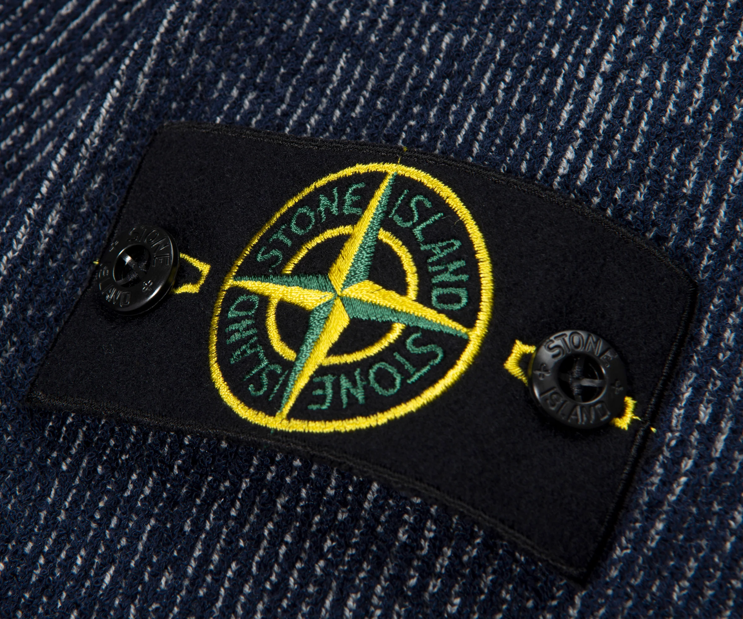 Stone Island Blue Melange Plated Rib Boucle Cotton Sweater - Image 4