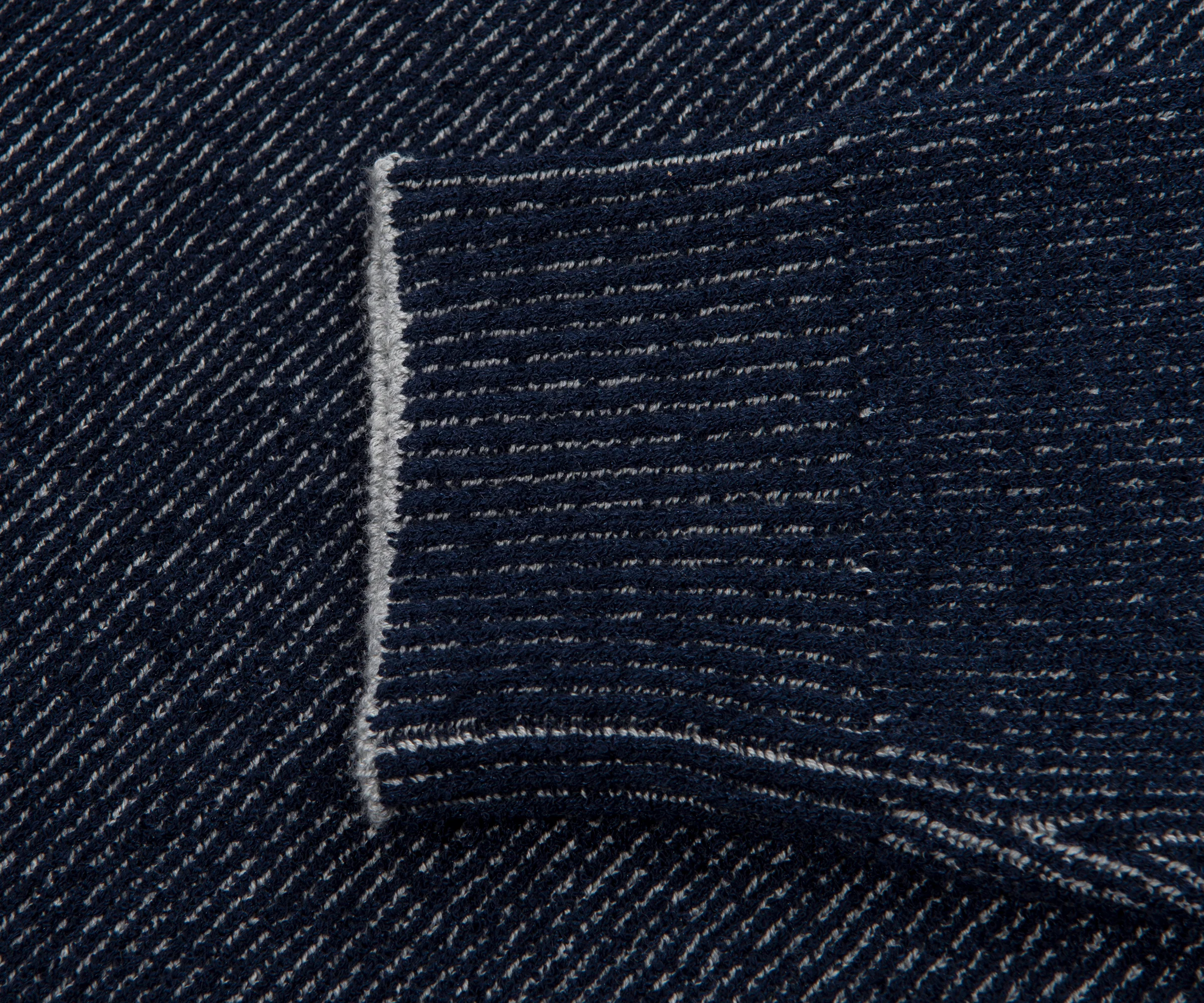 Stone Island Blue Melange Plated Rib Boucle Cotton Sweater - Image 5