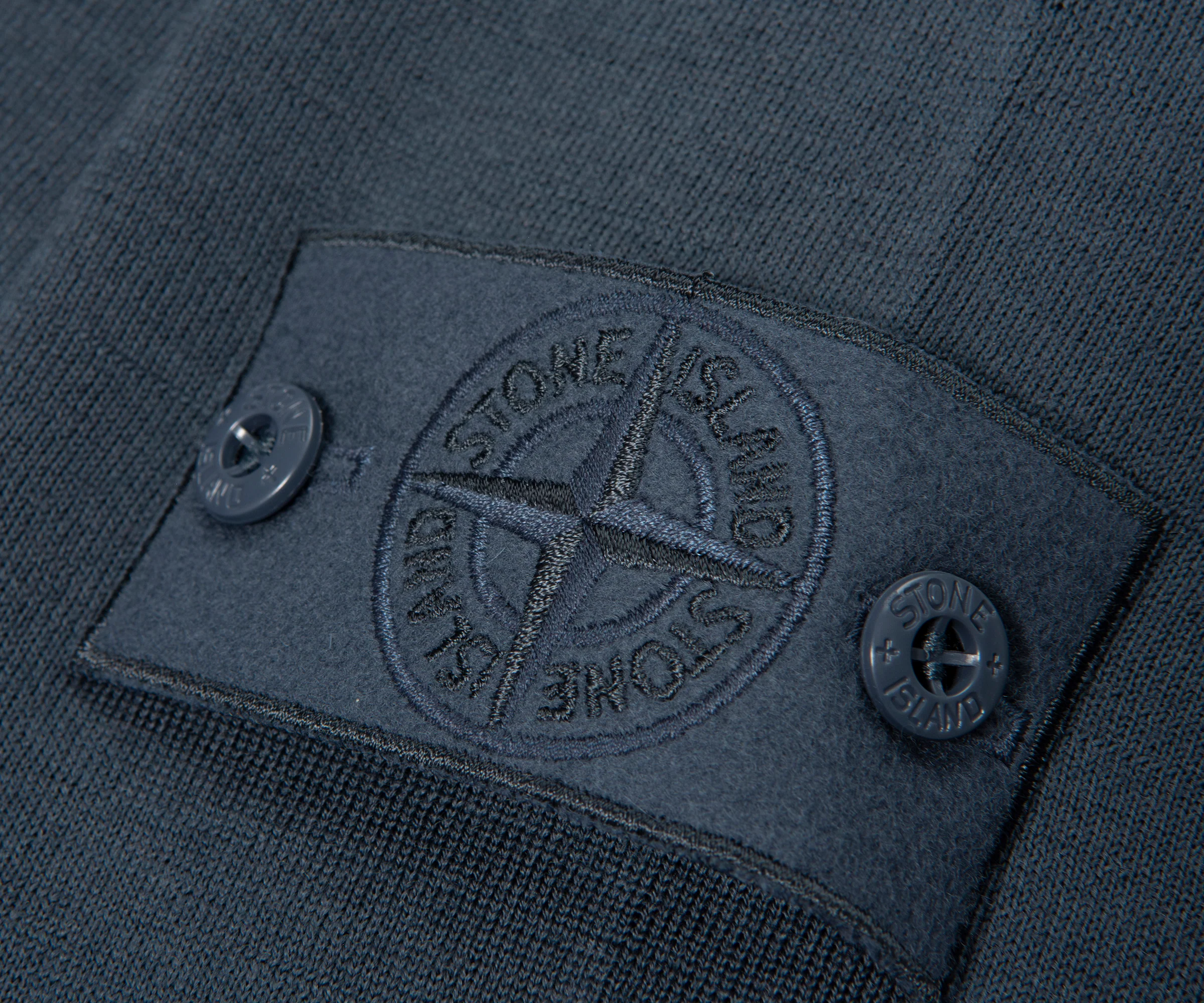 Stone Island Ghost Baltic Blue Knitted LS Polo - Image 4