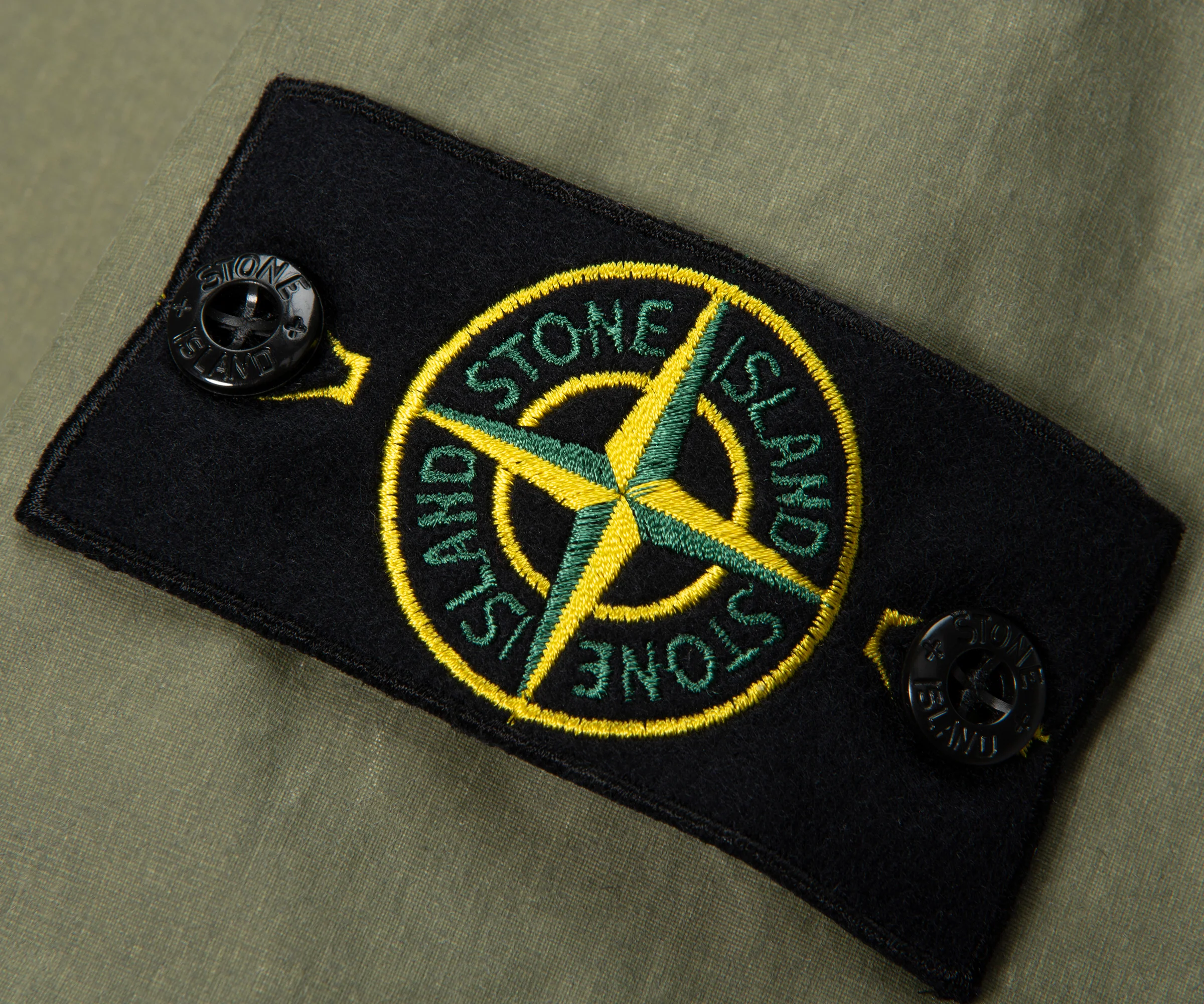 Stone Island Green Waxed Pigment Cotton Tela Overshirt - Image 4